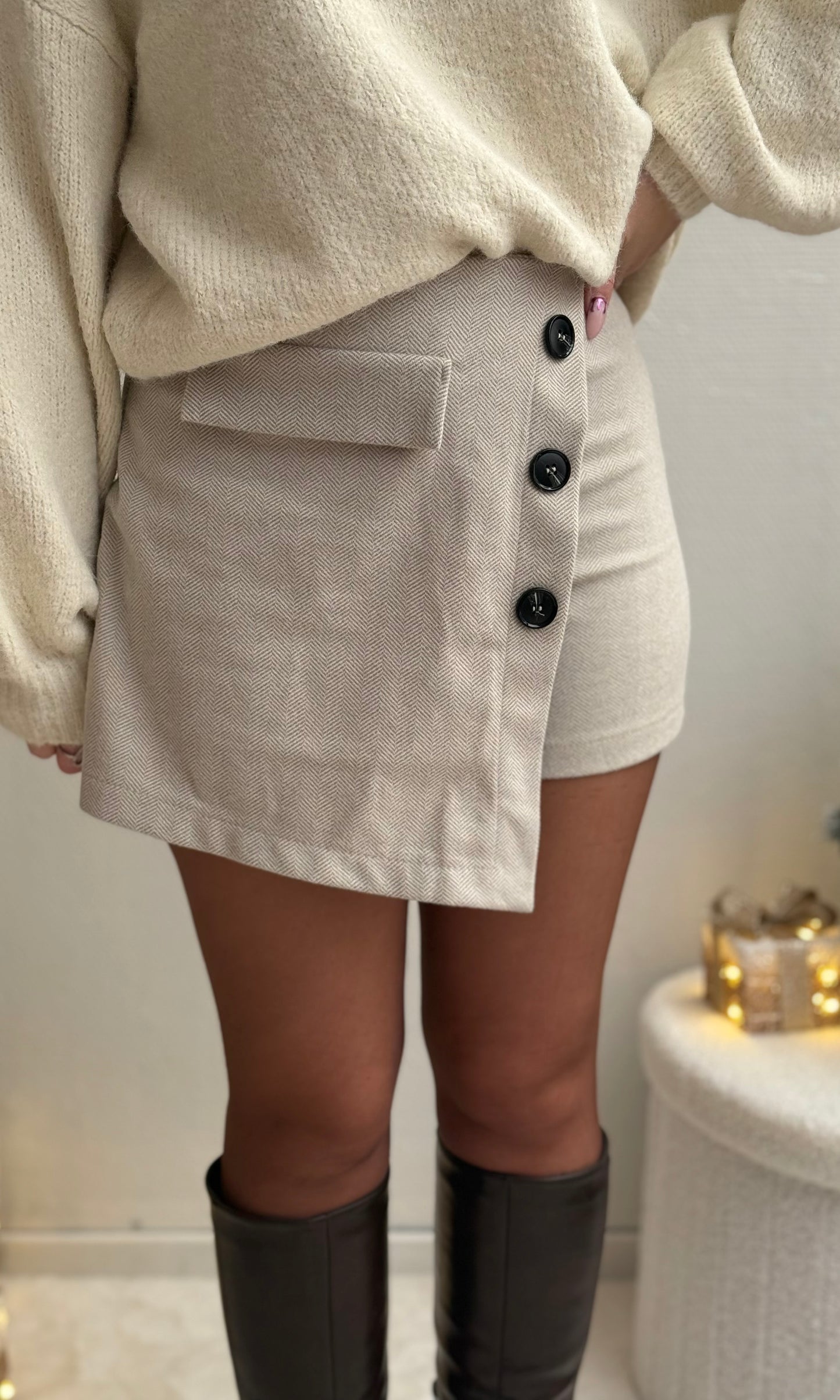 Jupe short ivoire COLLEEN