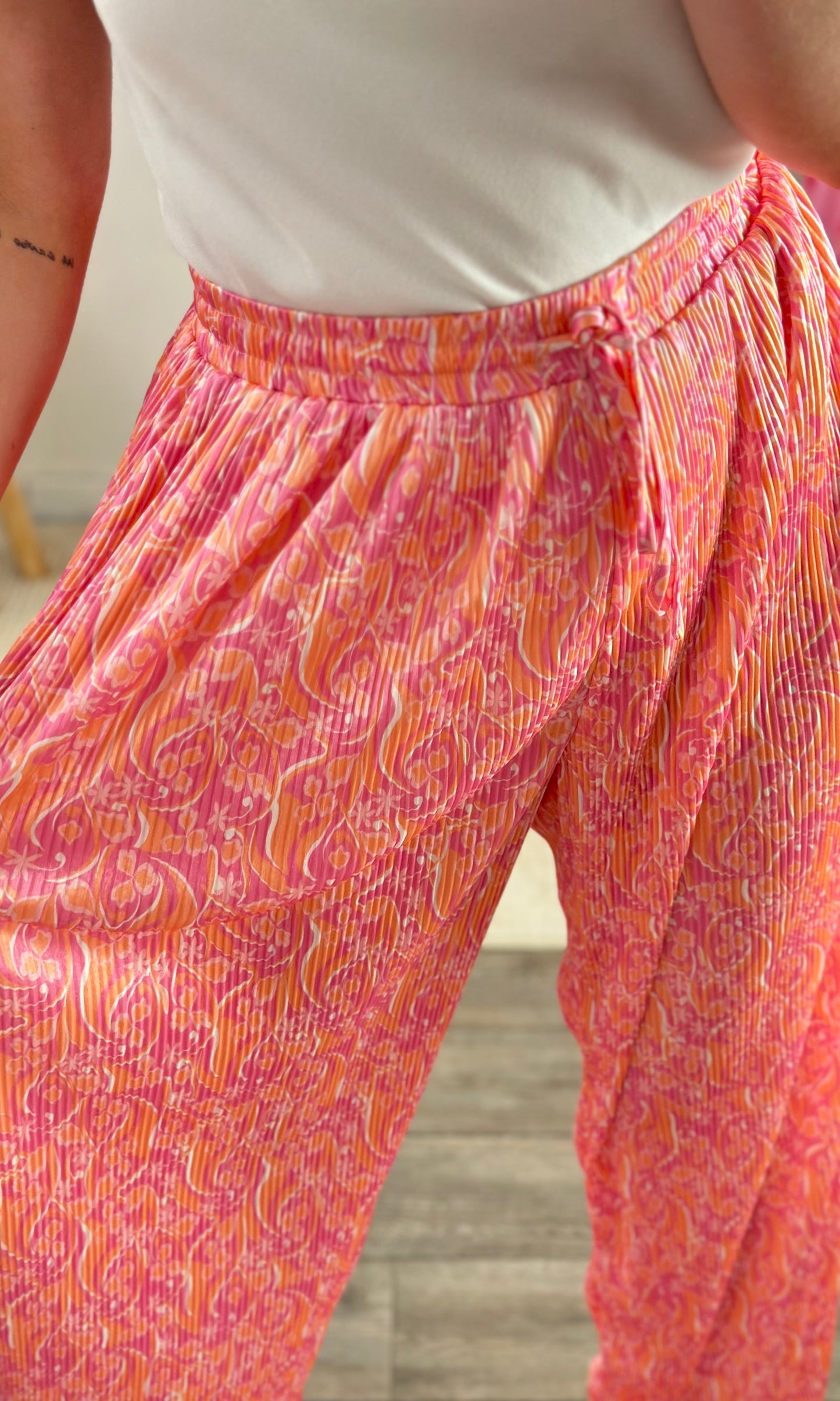 Pantalon plissé satiné MADRID