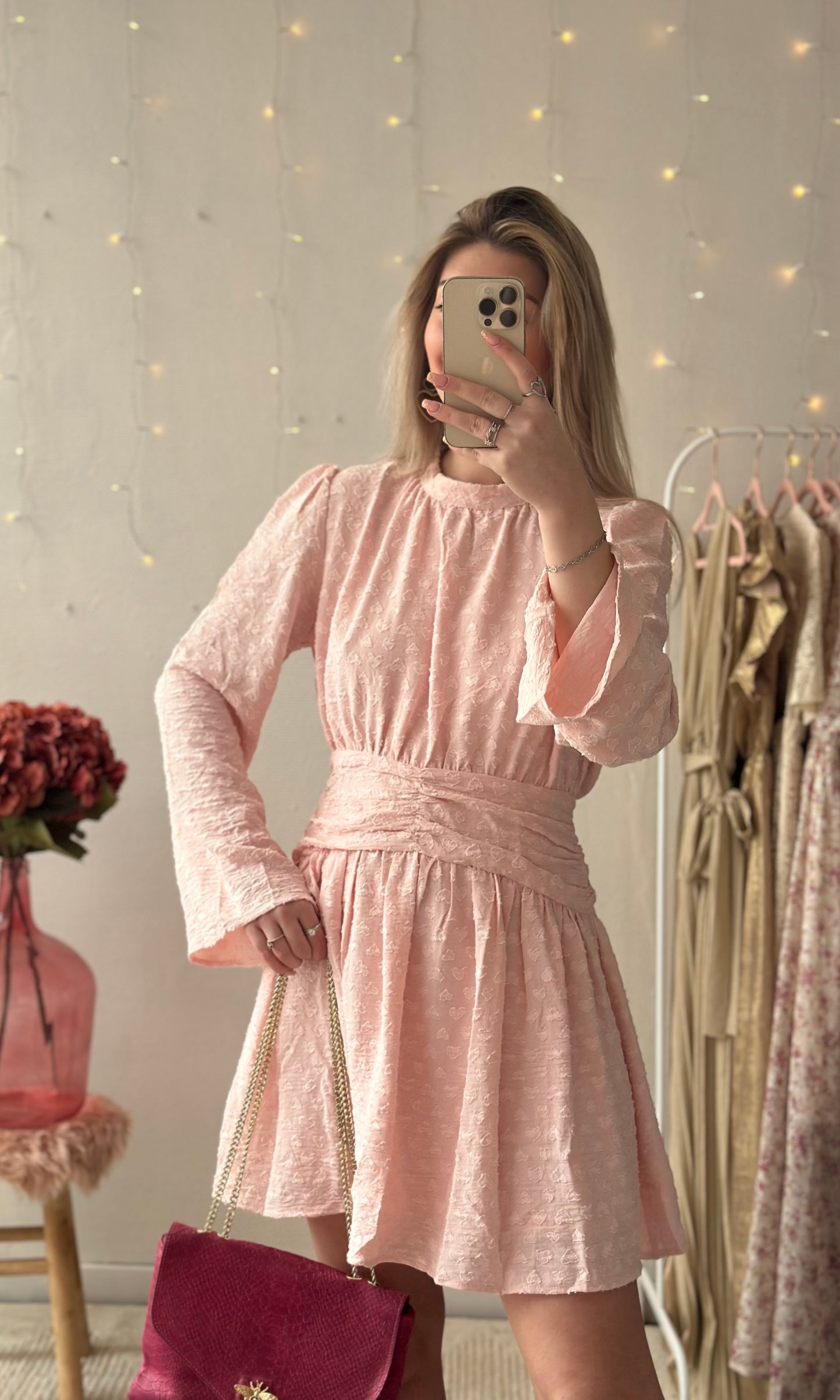 Robe rose coeurs GARANCE