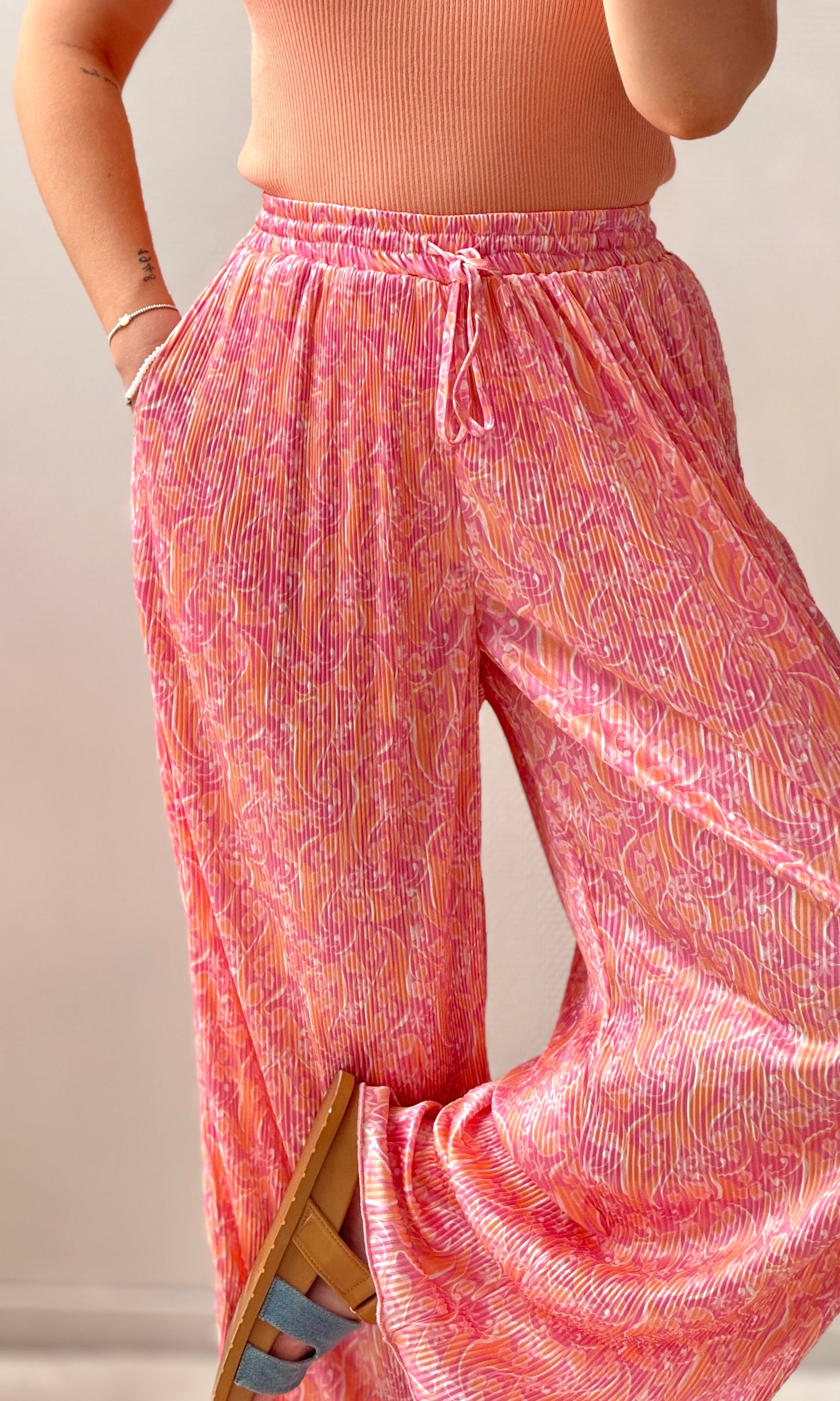 Pantalon plissé satiné MADRID