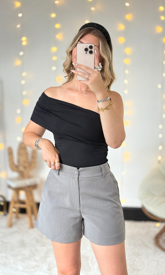 Top asymétrique noir ZOE