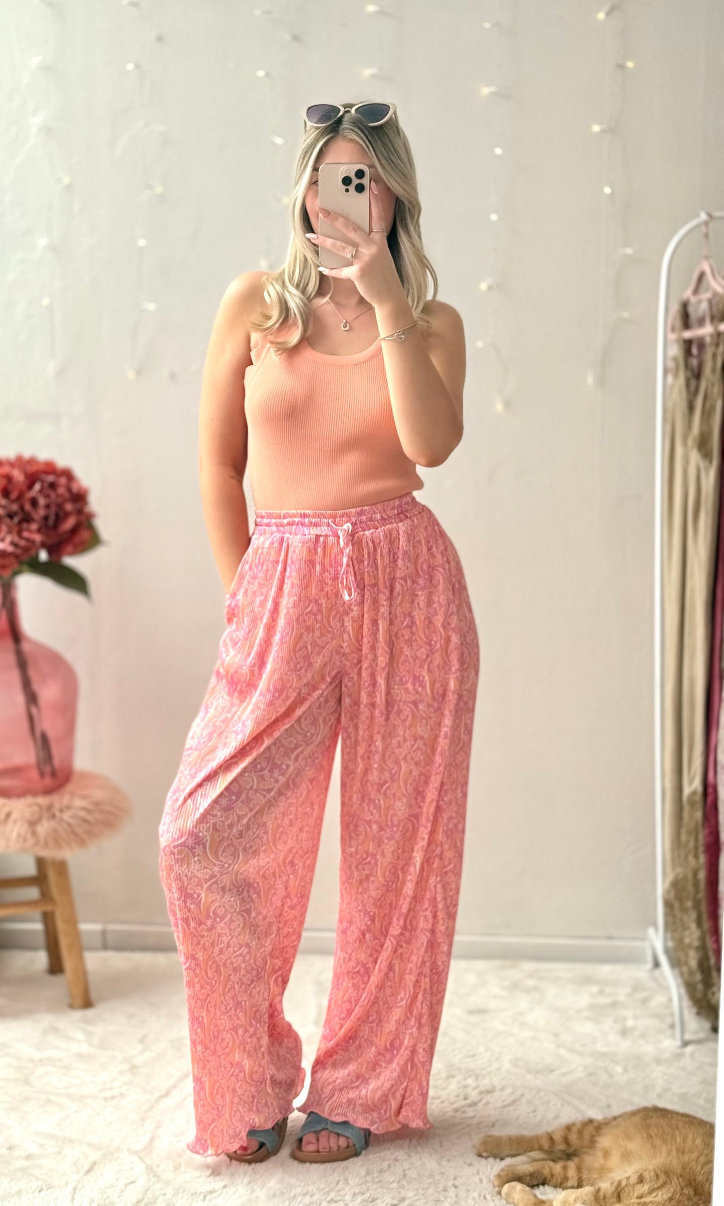 Pantalon plissé satiné MADRID