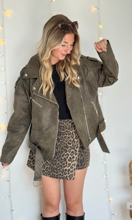 Veste biker en similicuir RUFUS