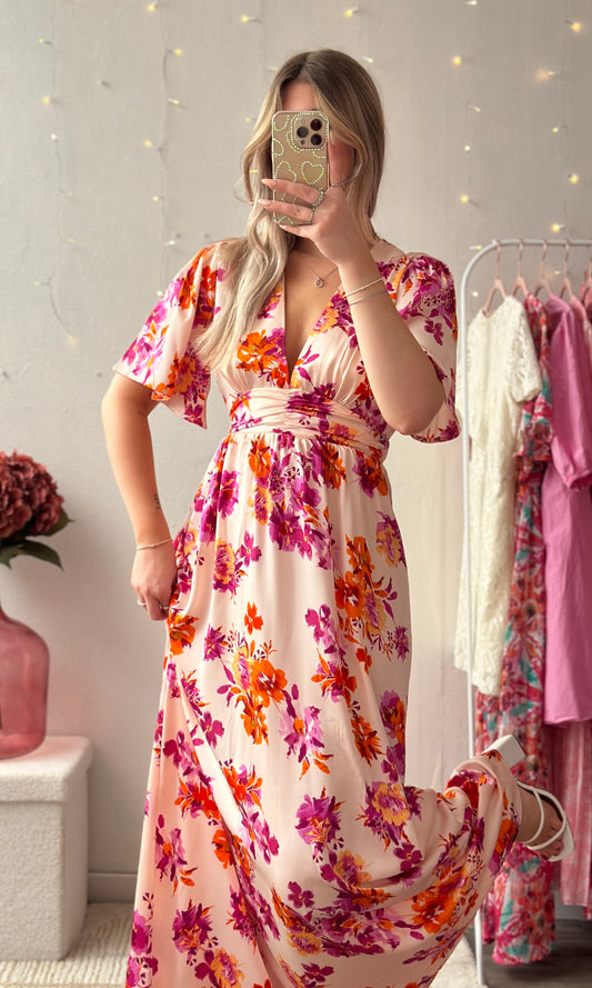 Robe satinée dos nu MIRA