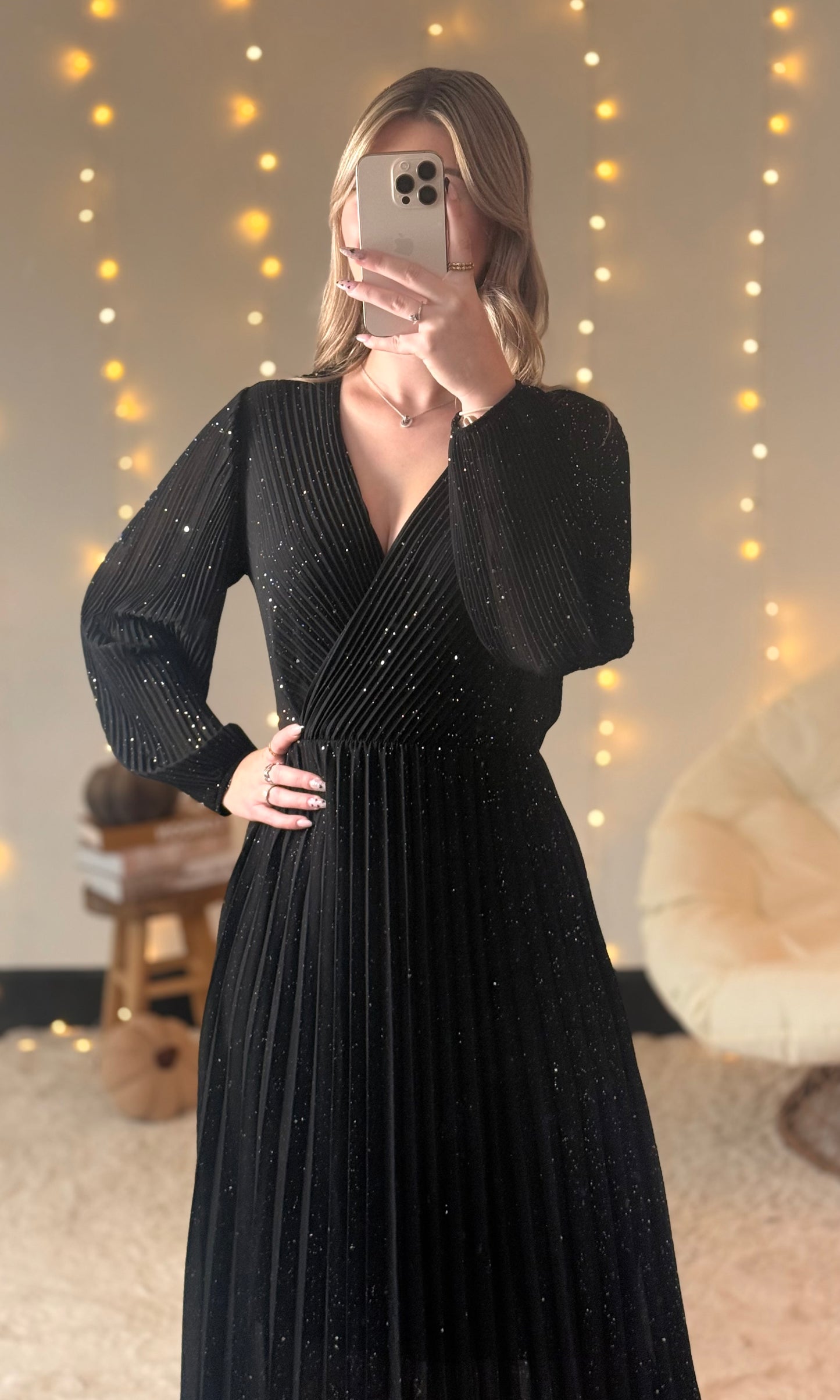 Robe plissée brillante PERRIE (34-44) 🇮🇹