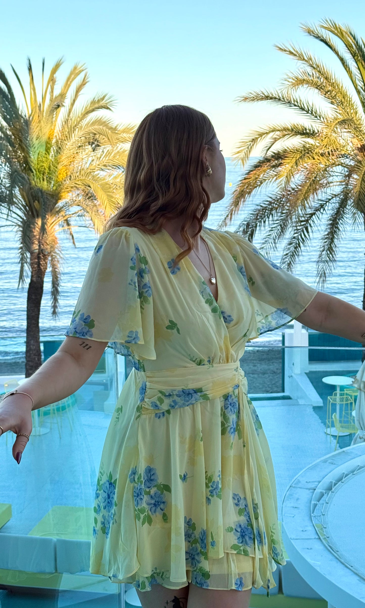 Robe jaune fleurie CURAÇAO