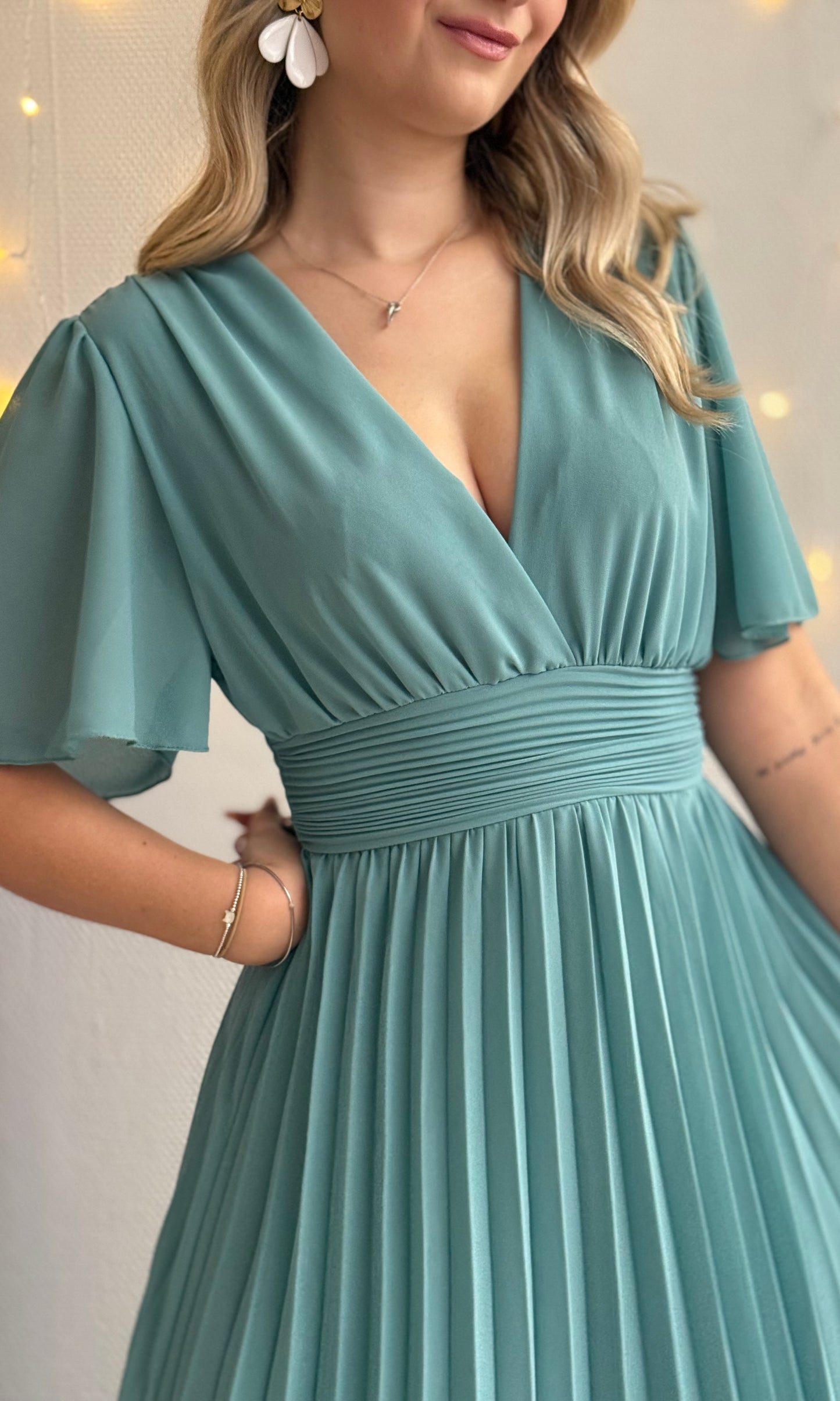 Robe longue LAIA céladon 🇮🇹