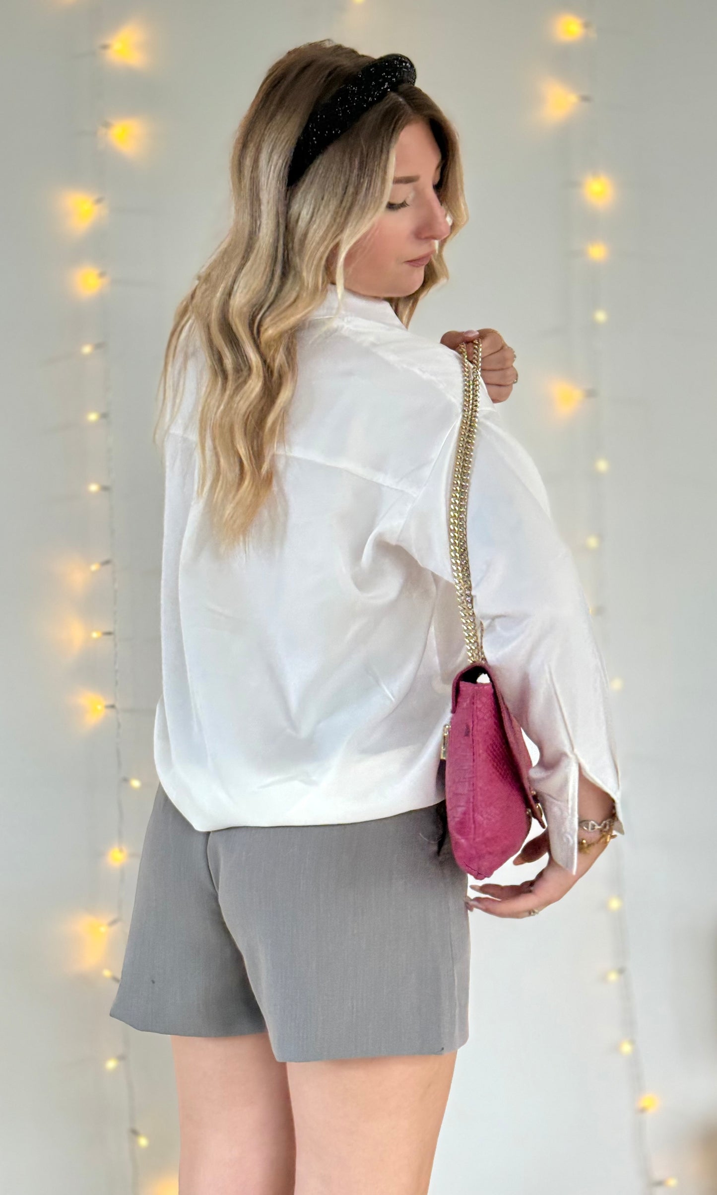 Chemisier blanc satiné LILY