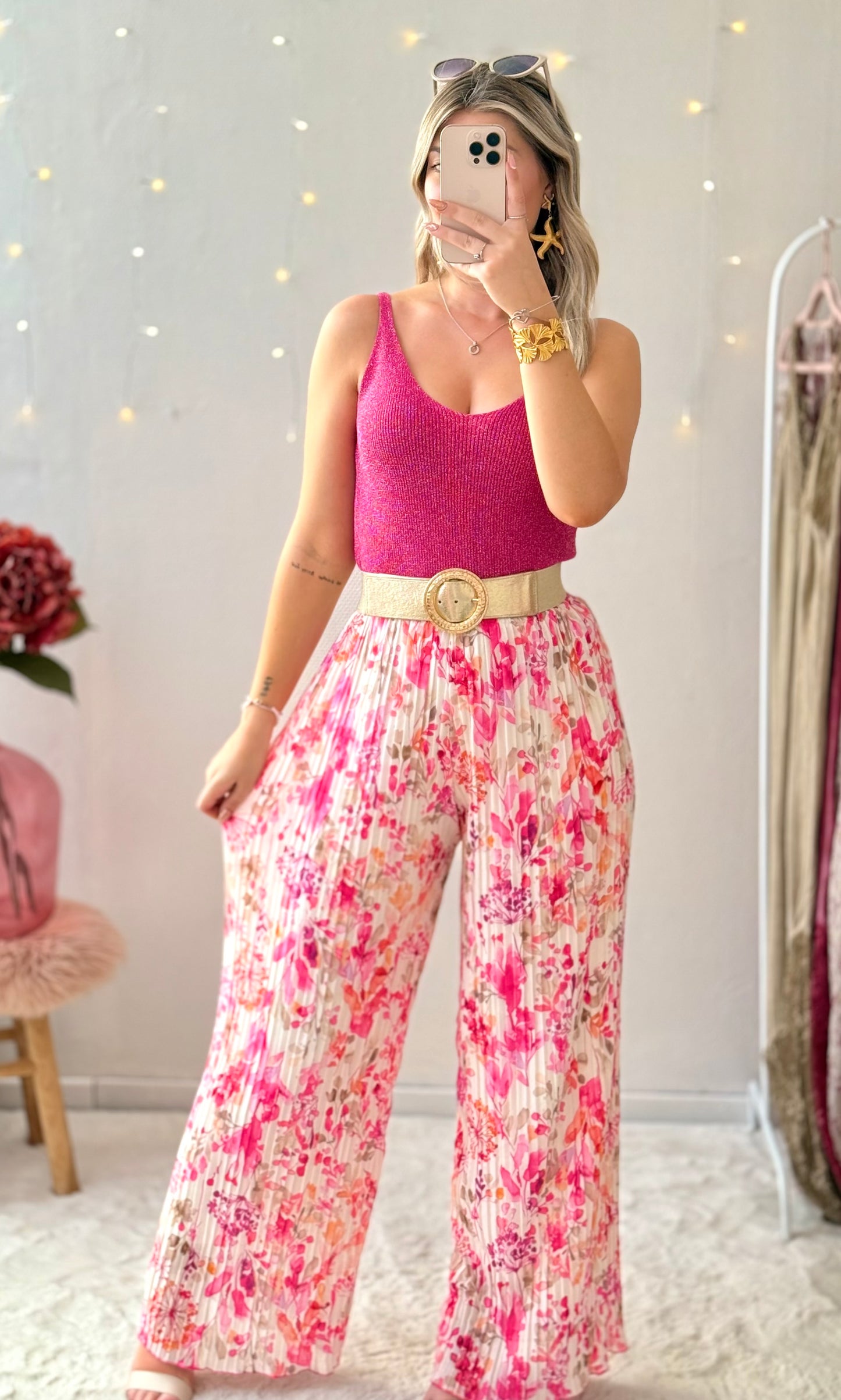 Pantalon plissé fleuri PEARL 🇮🇹