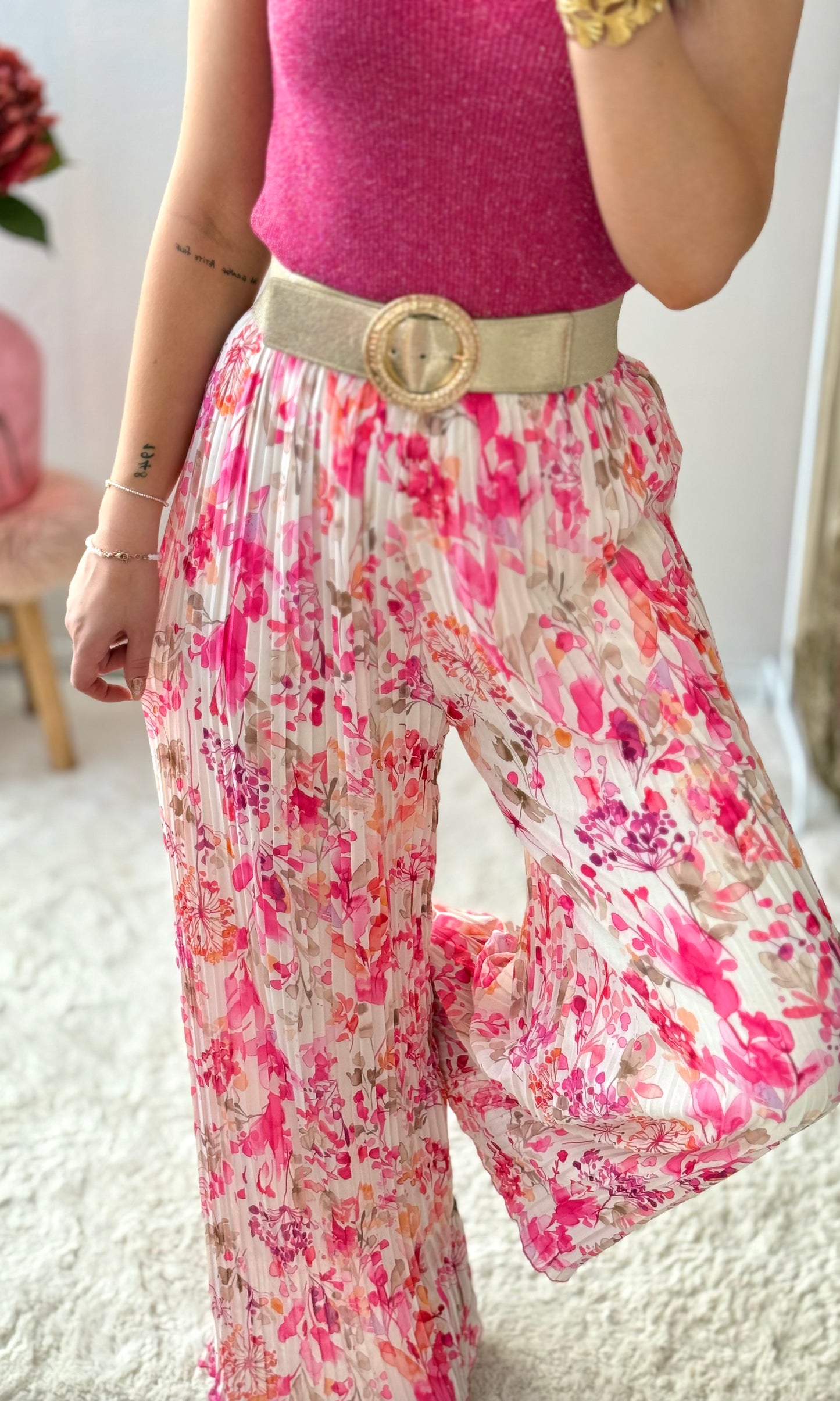 Pantalon plissé fleuri PEARL 🇮🇹