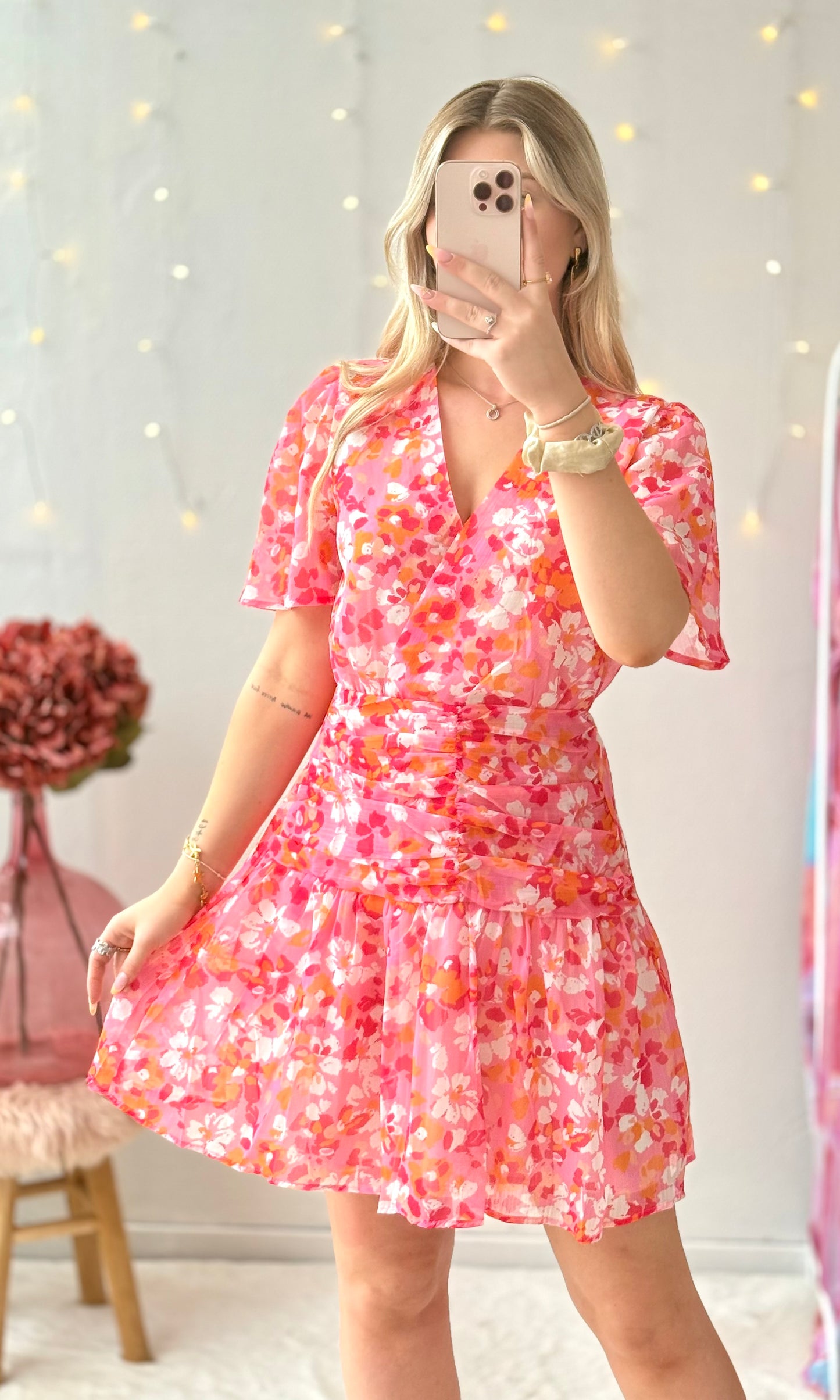 Robe courte fleurie POMELO