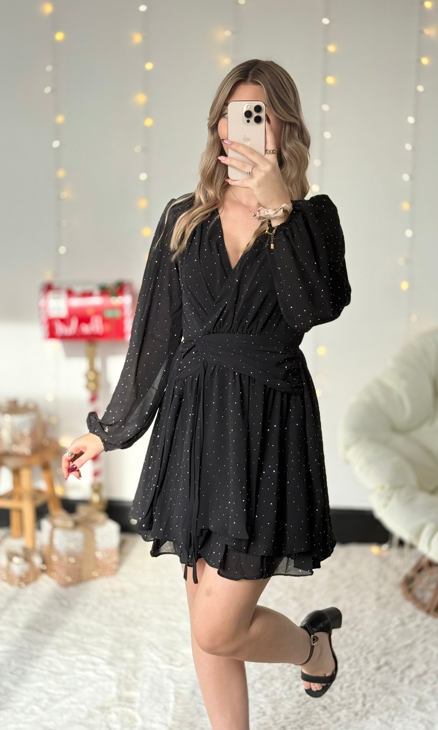 Robe noire à strass STRASS