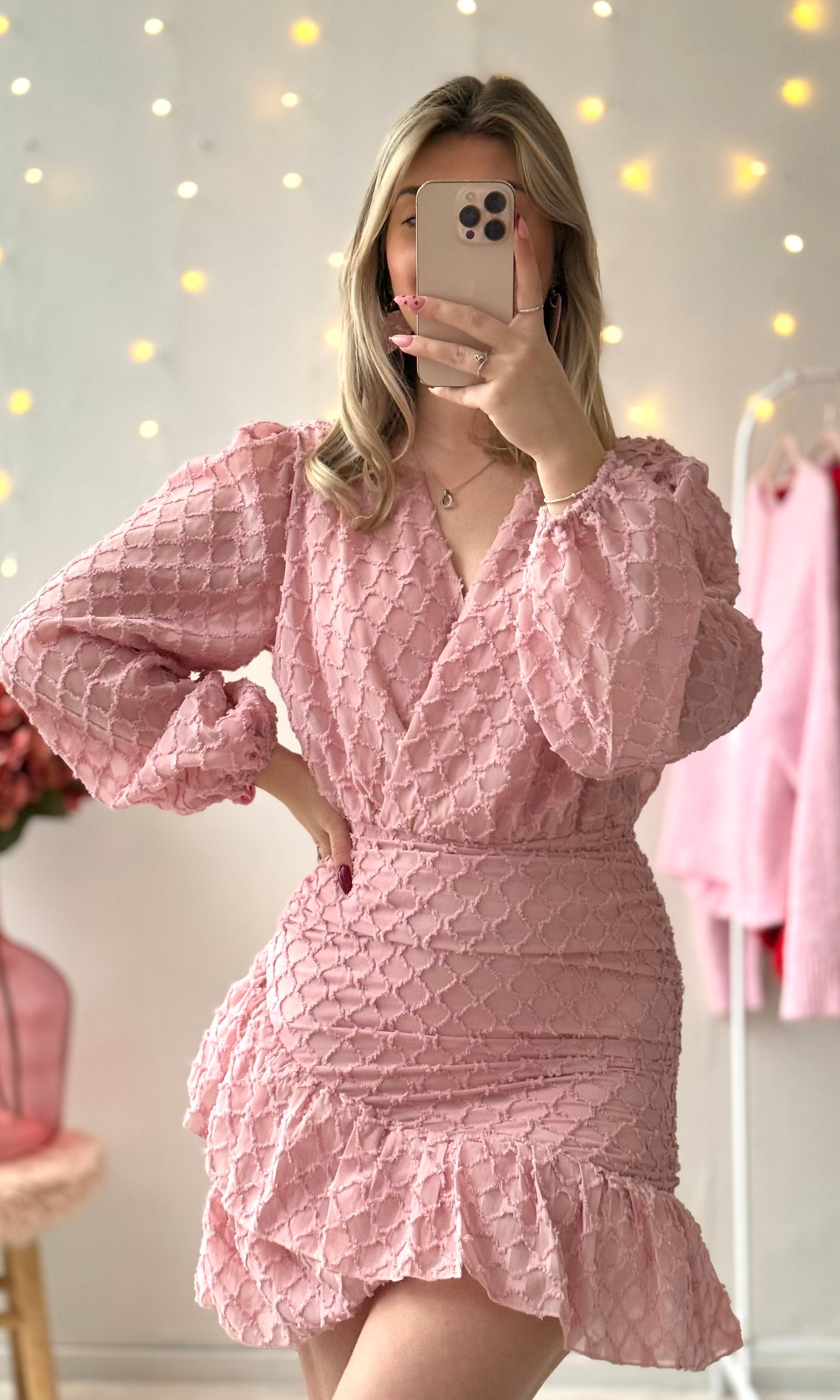 Robe rose pâle MONA