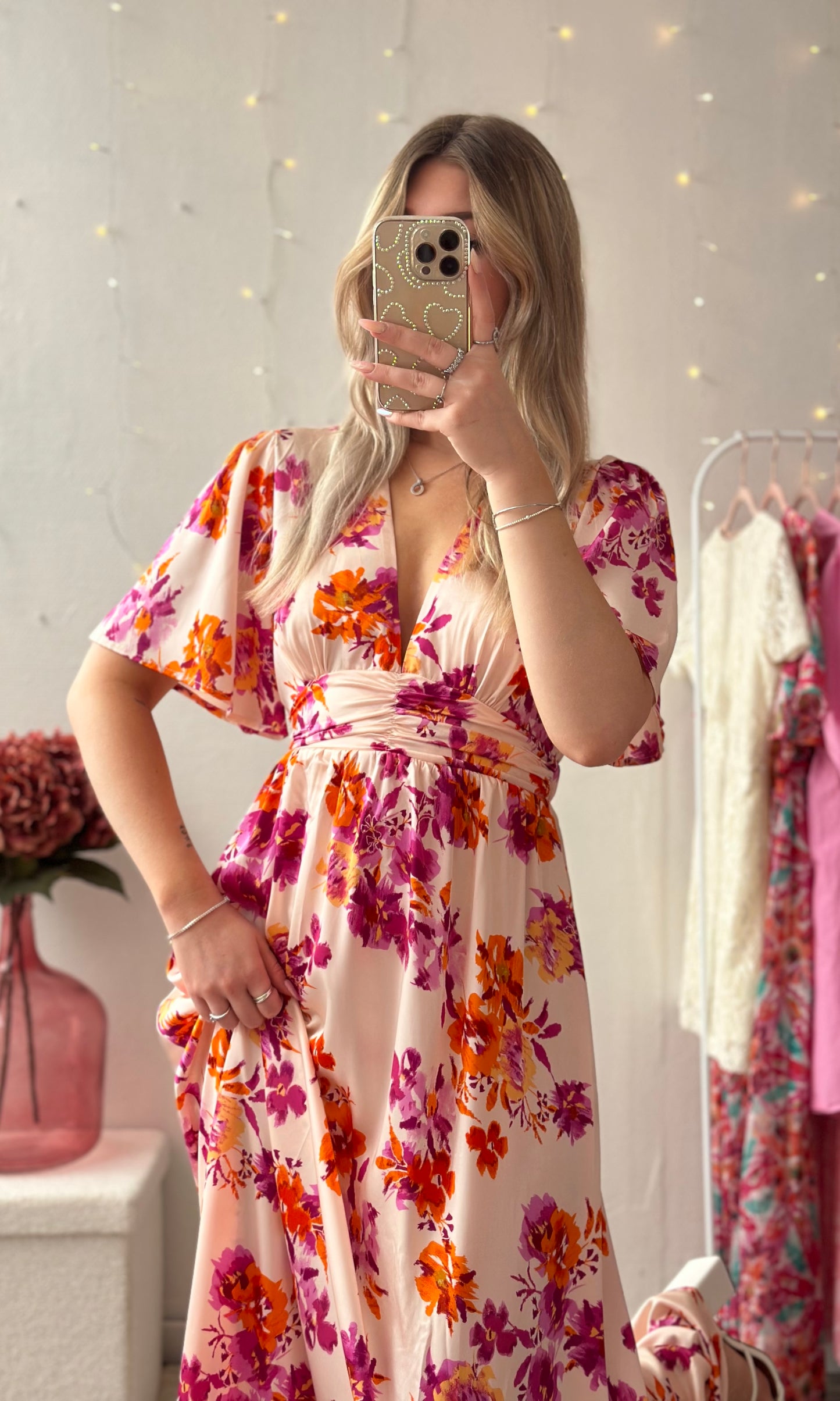 Robe satinée dos nu MIRA