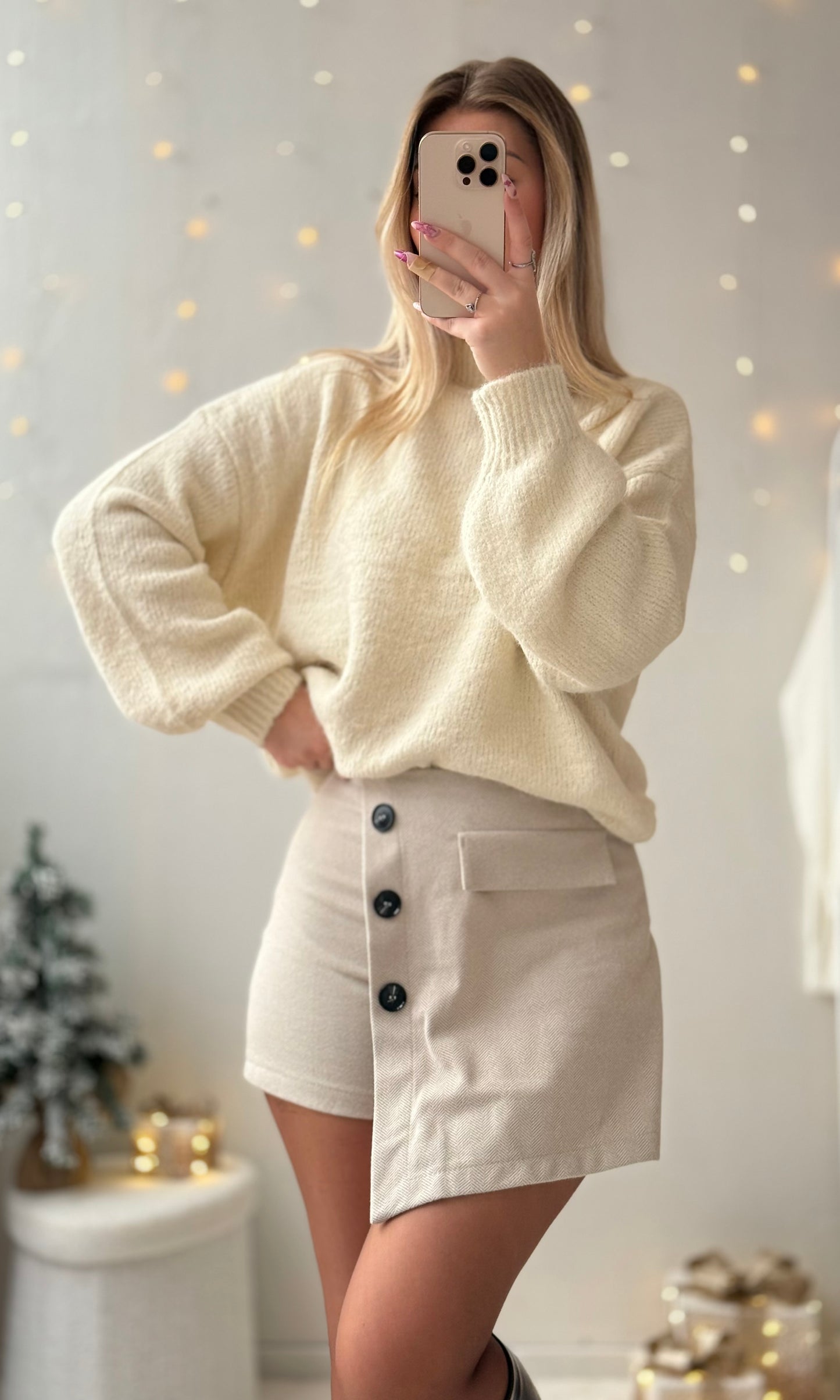 Jupe short ivoire COLLEEN