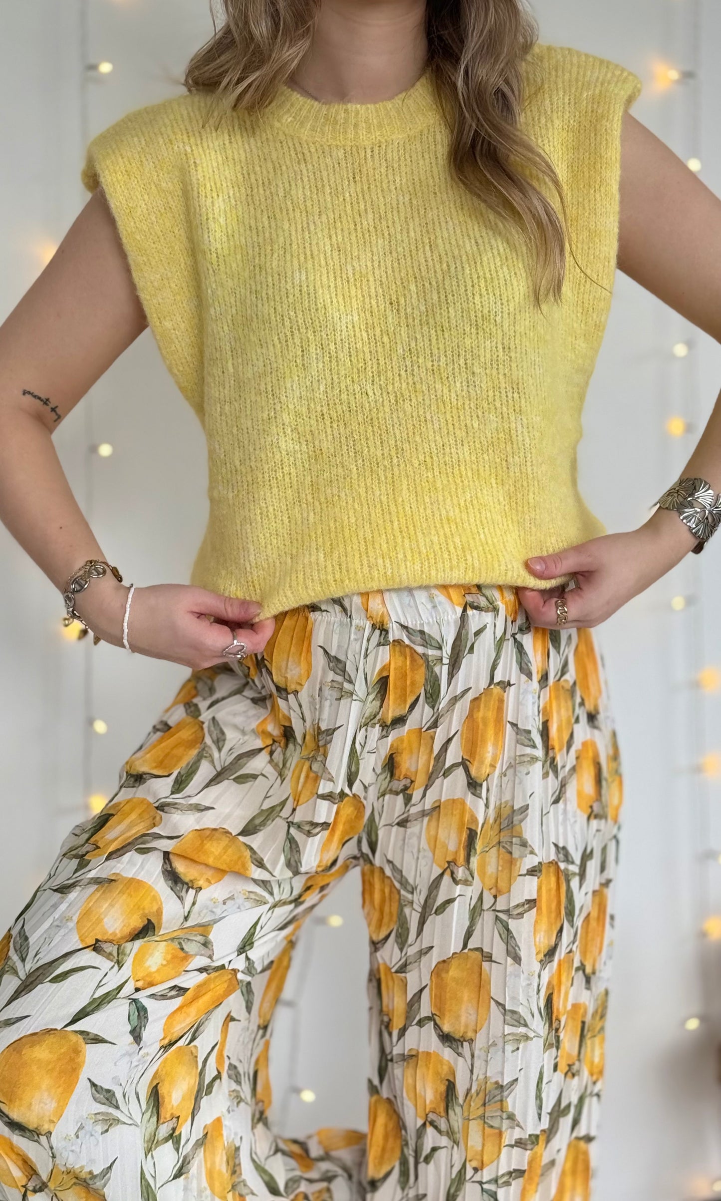 Pantalon plissé citrons LEMON (34-48) 🇮🇹 - expédition vers le lundi 30