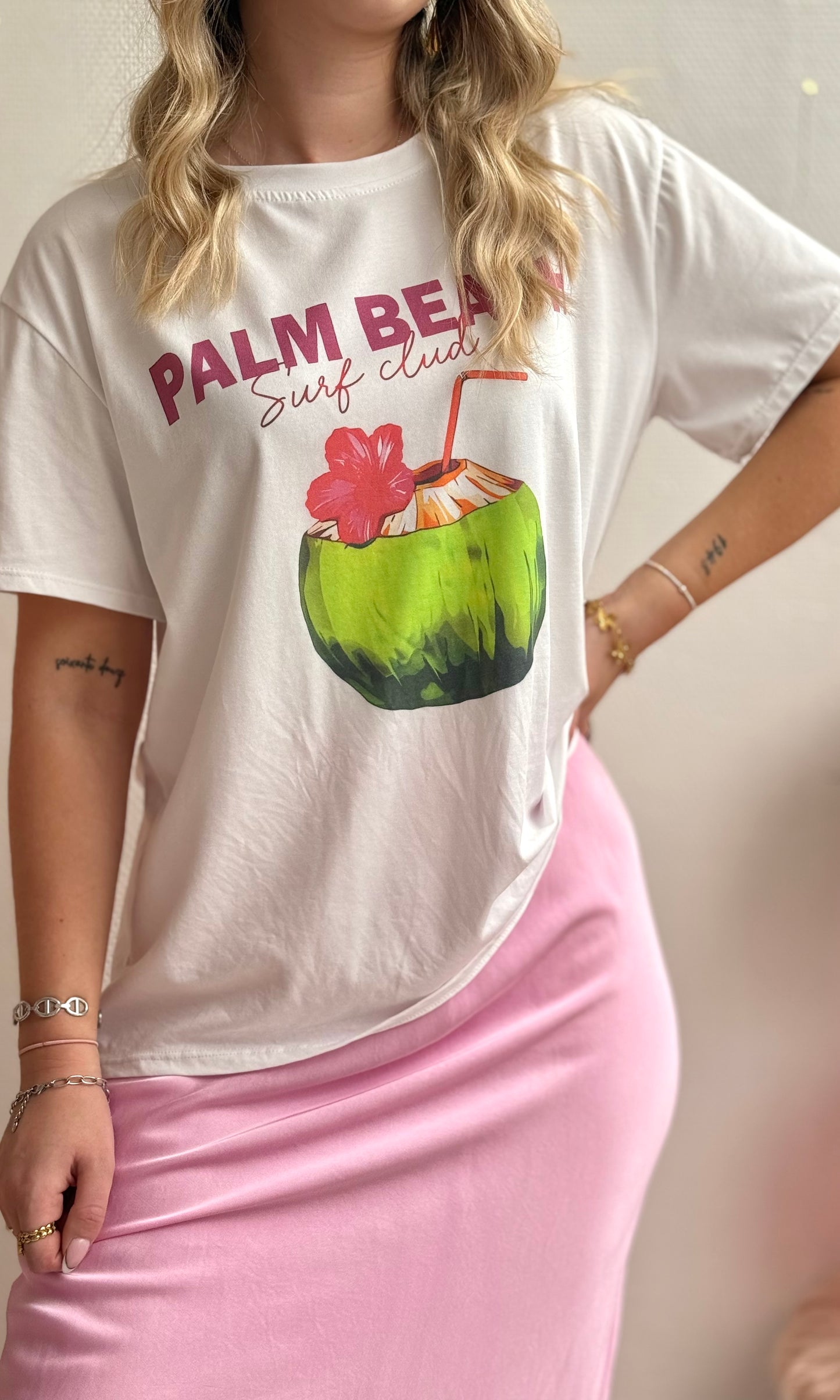 T-shirt blanc PALM BEACH 🇮🇹