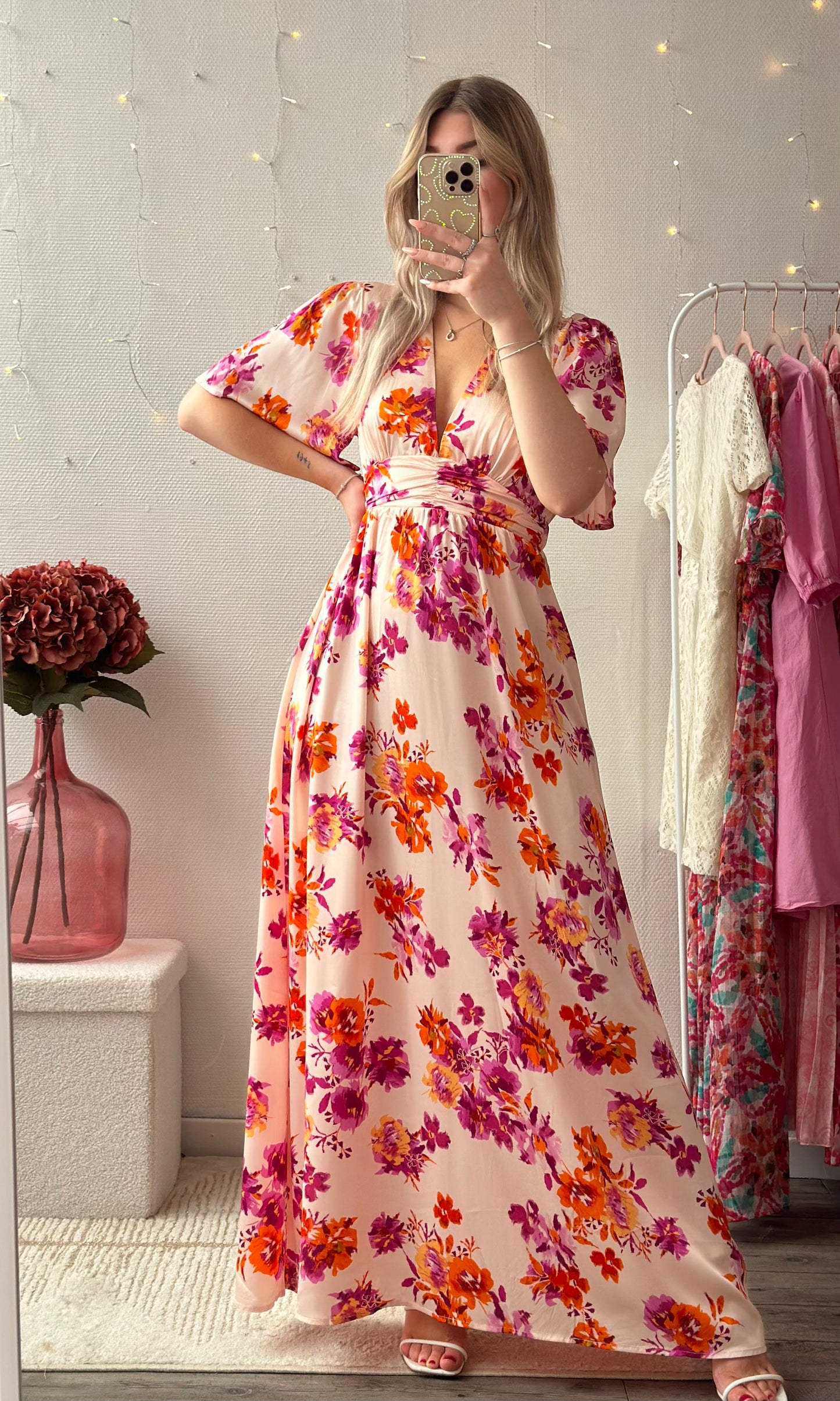 Robe satinée dos nu MIRA