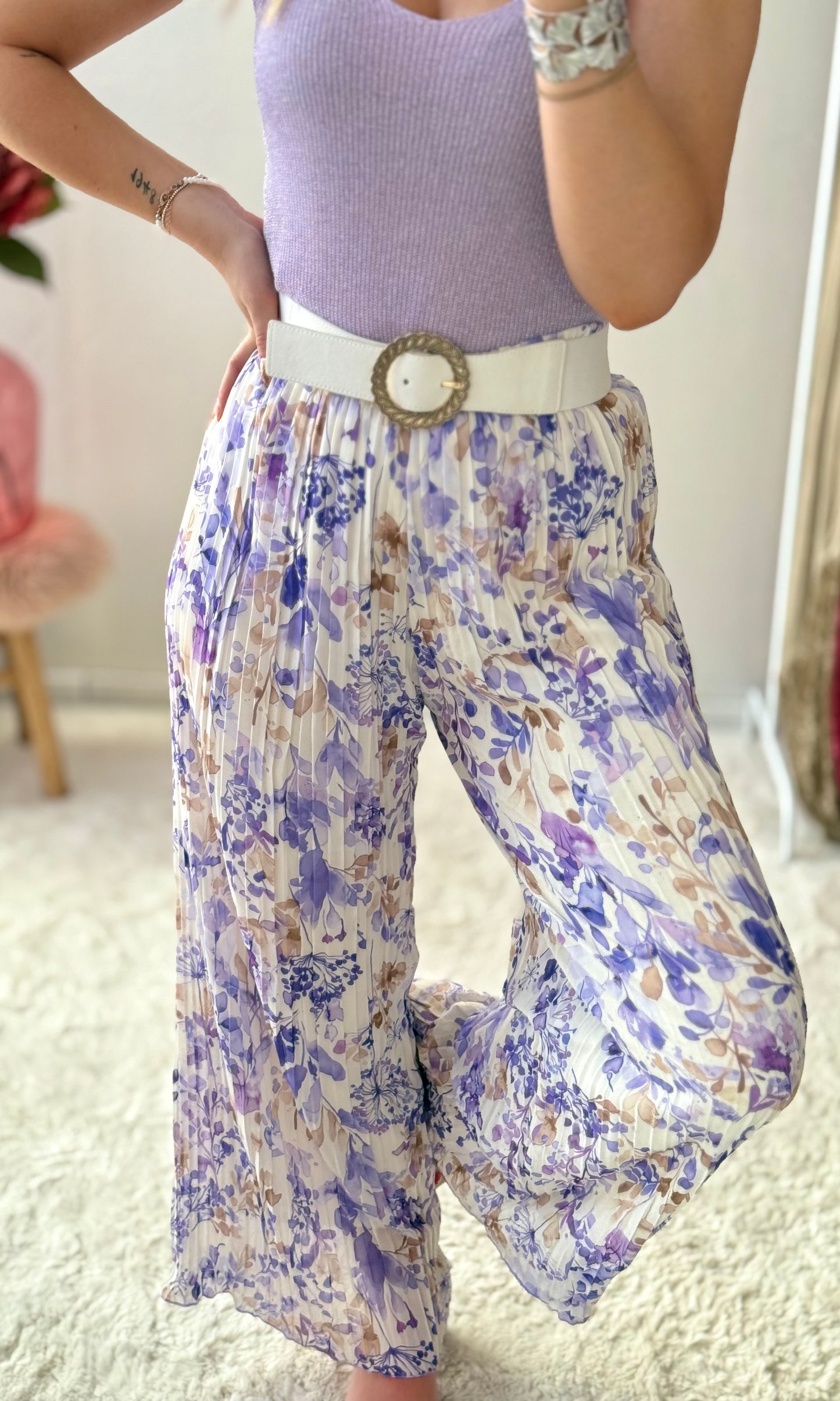 Pantalon plissé fleuri PEARL 🇮🇹