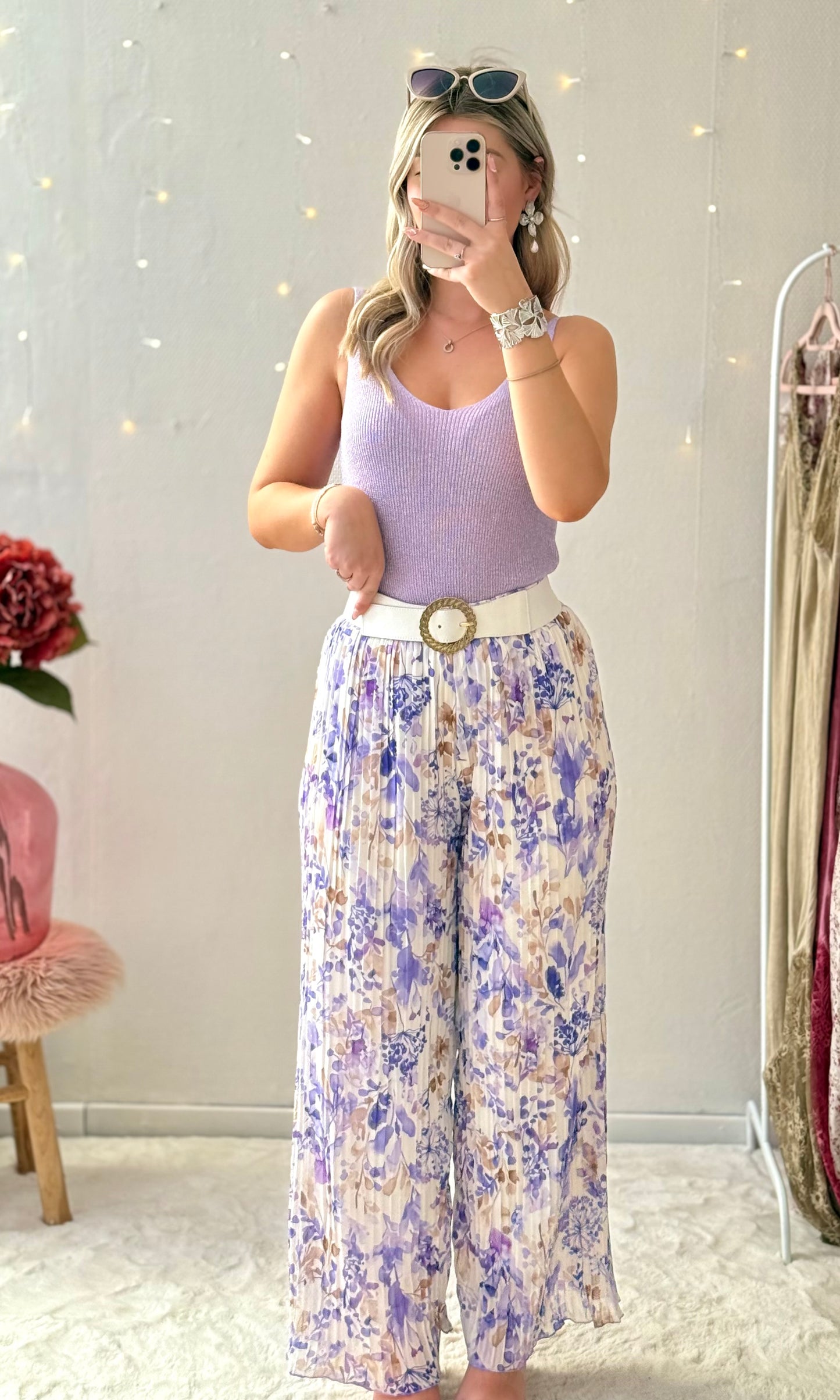 Pantalon plissé fleuri PEARL 🇮🇹