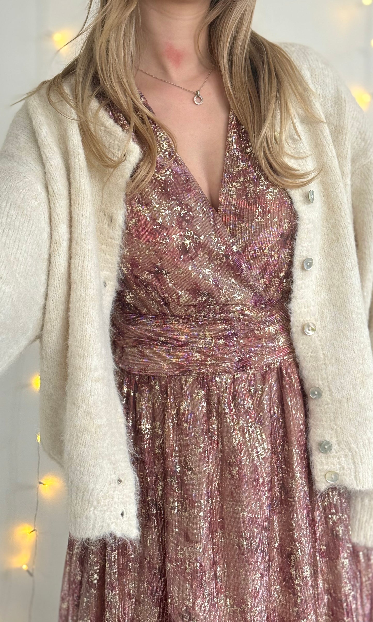 (CURVES) Robe longue brillante AMBRE