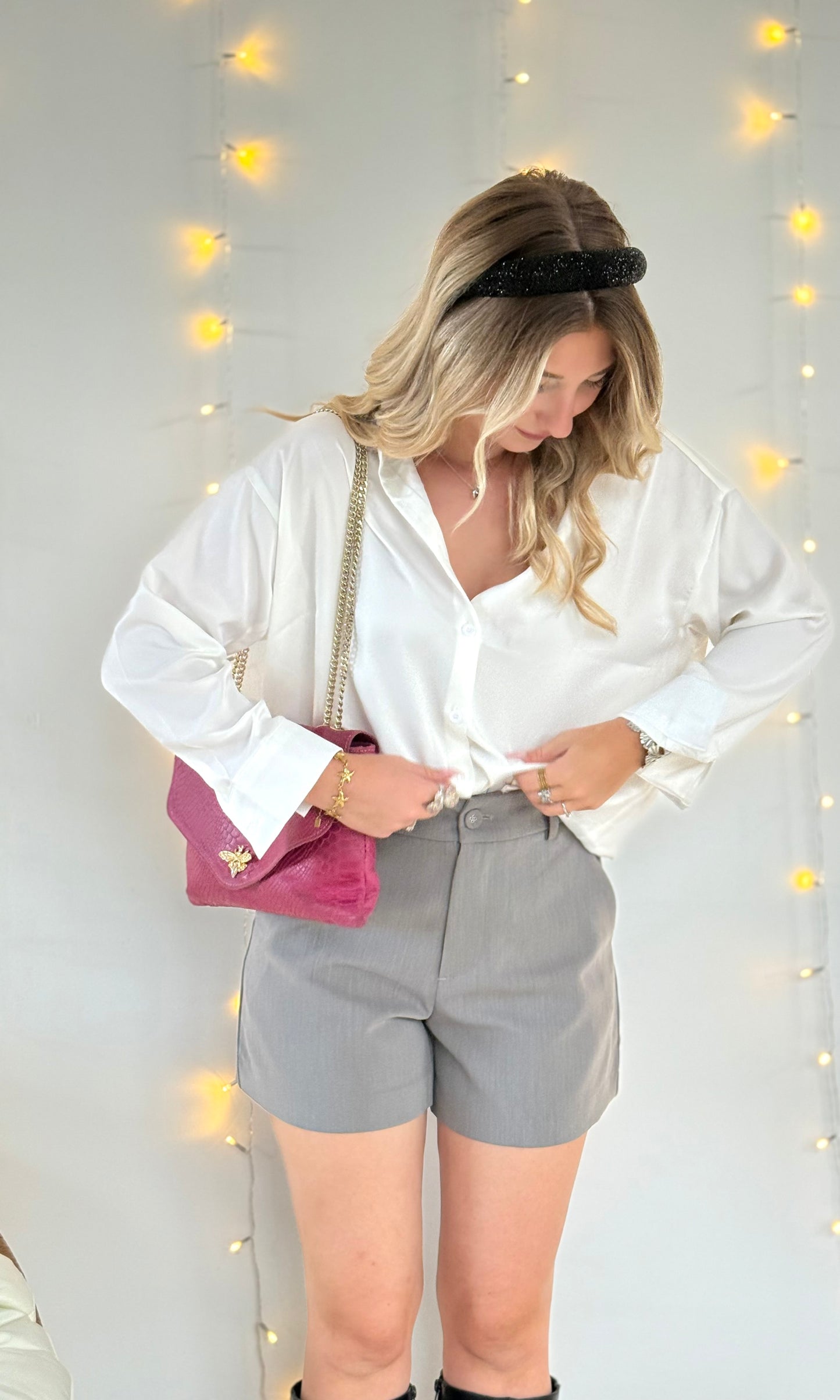 Chemisier blanc satiné LILY