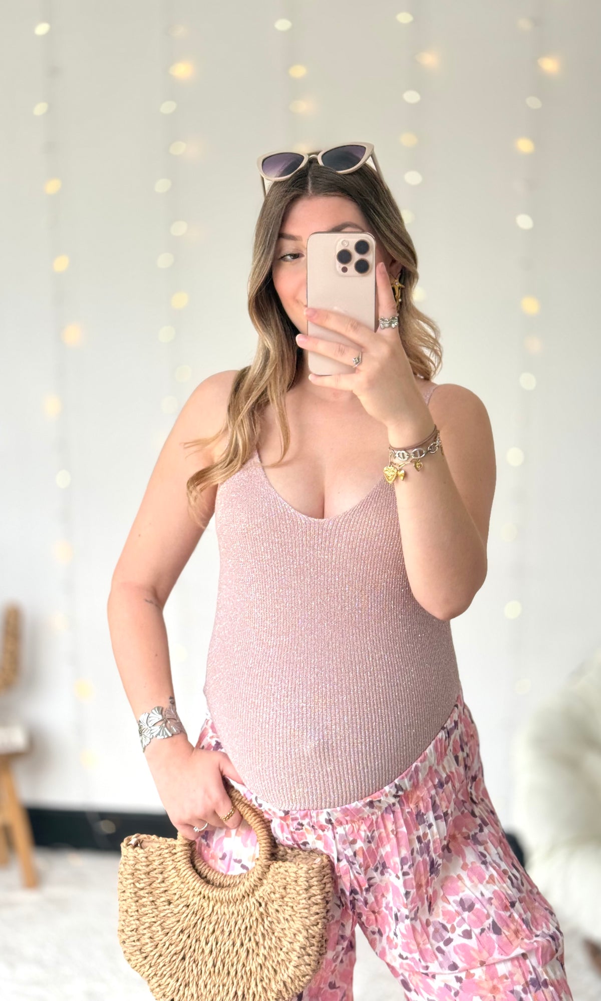 Top à paillettes IRINA rose pâle 🇮🇹