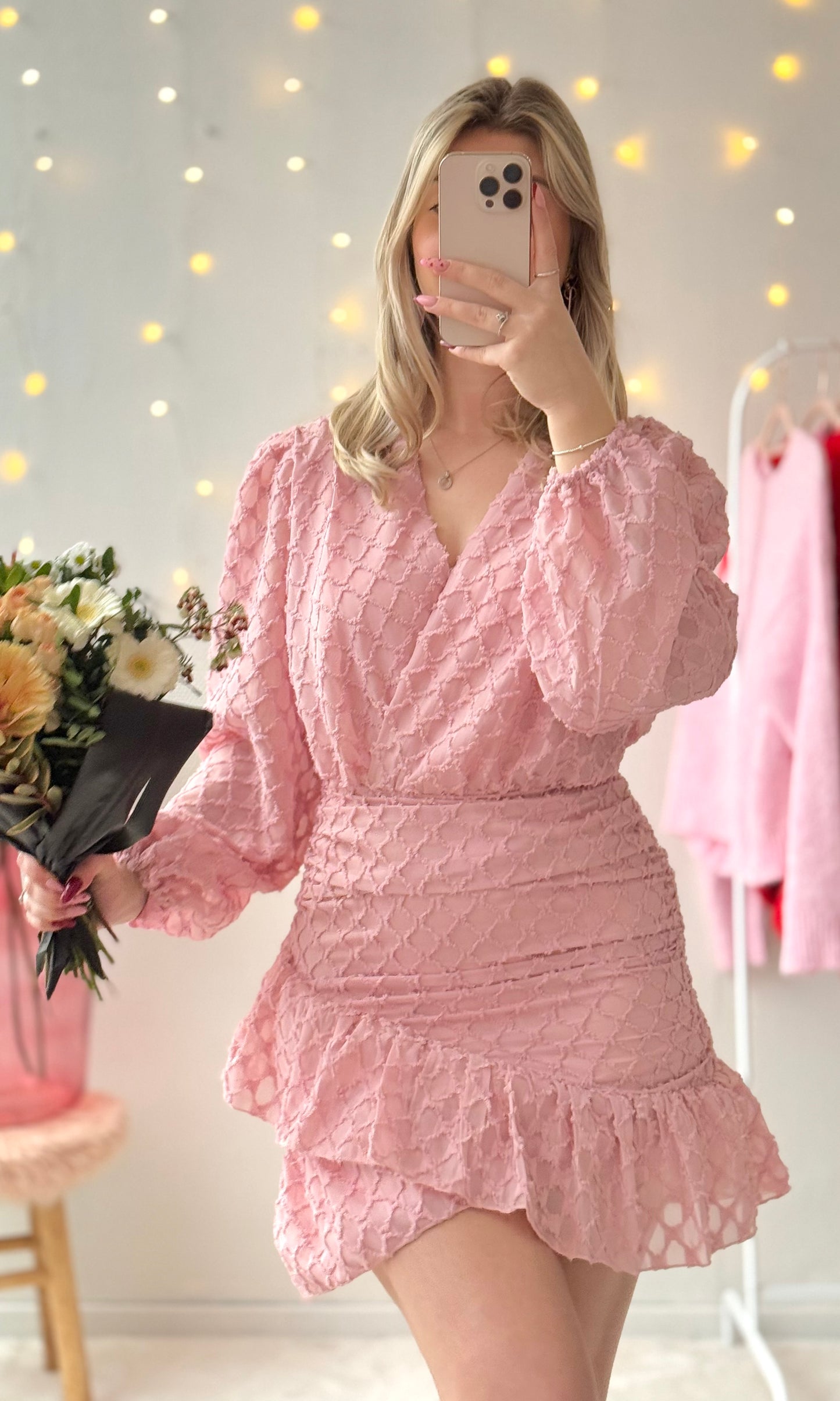 Robe rose pâle MONA