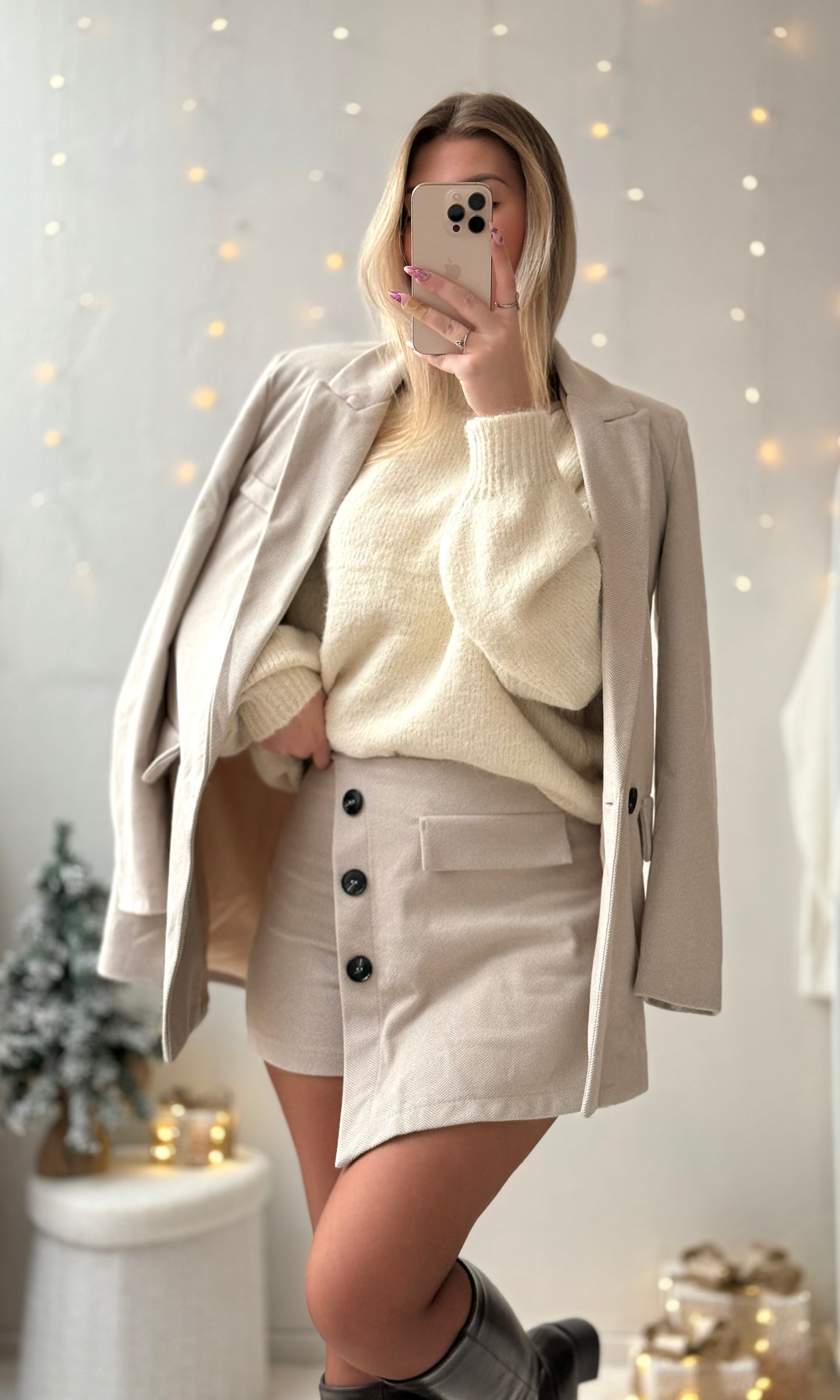 Jupe short ivoire COLLEEN