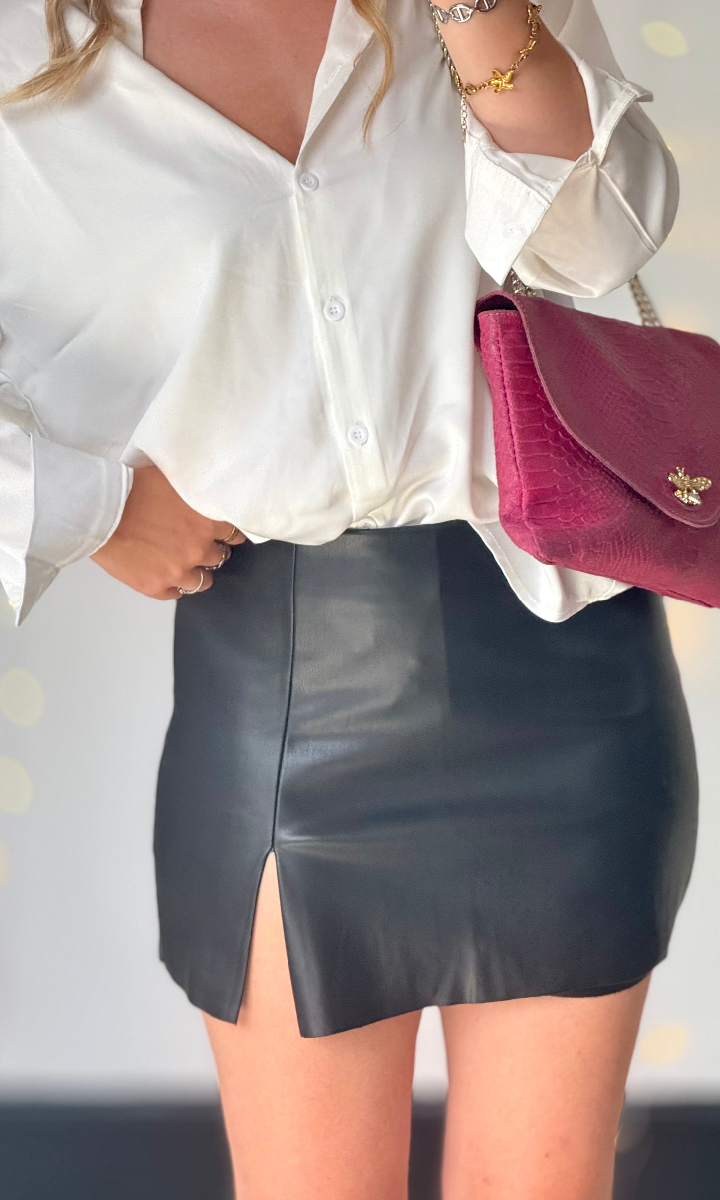 Jupe short en similicuir JENNY