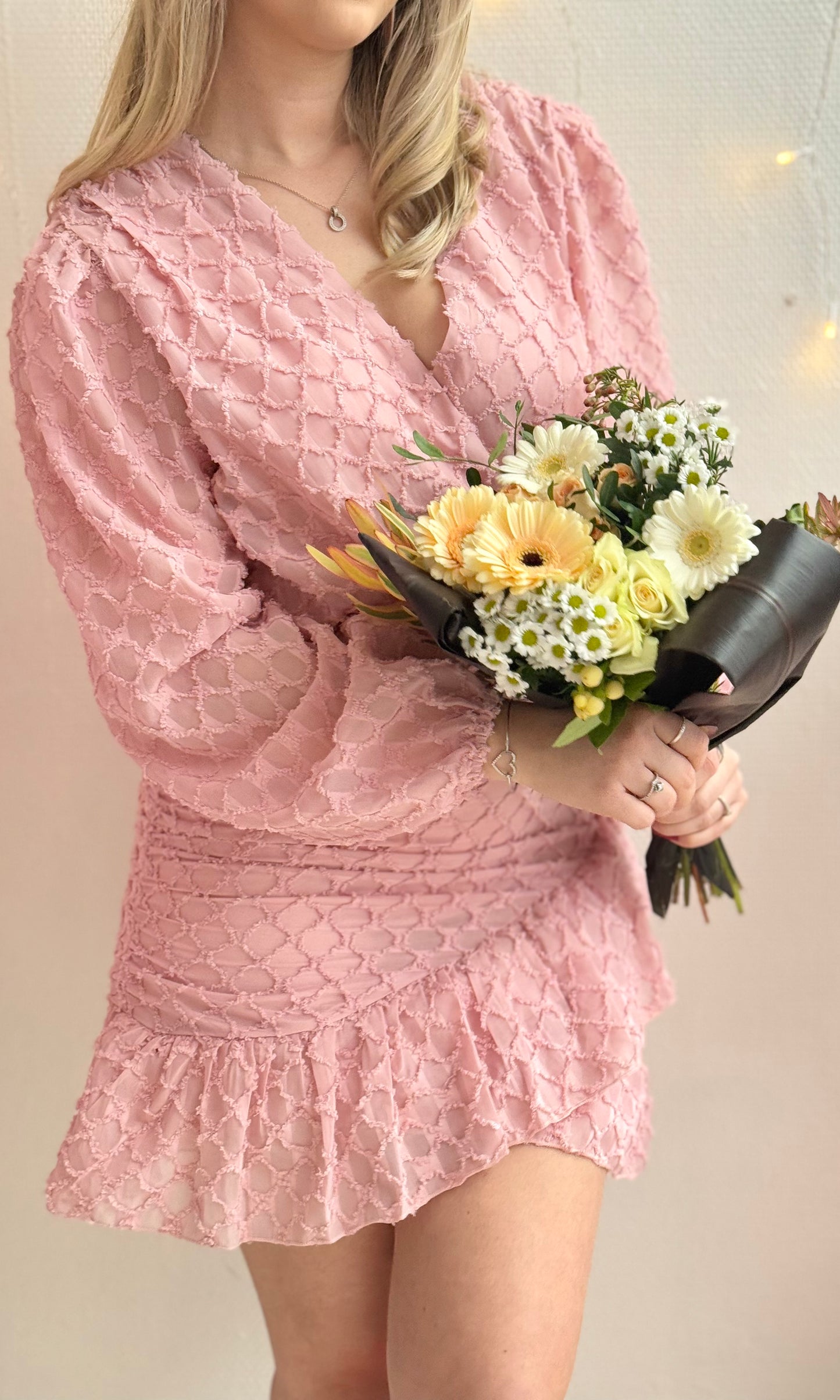 Robe rose pâle MONA