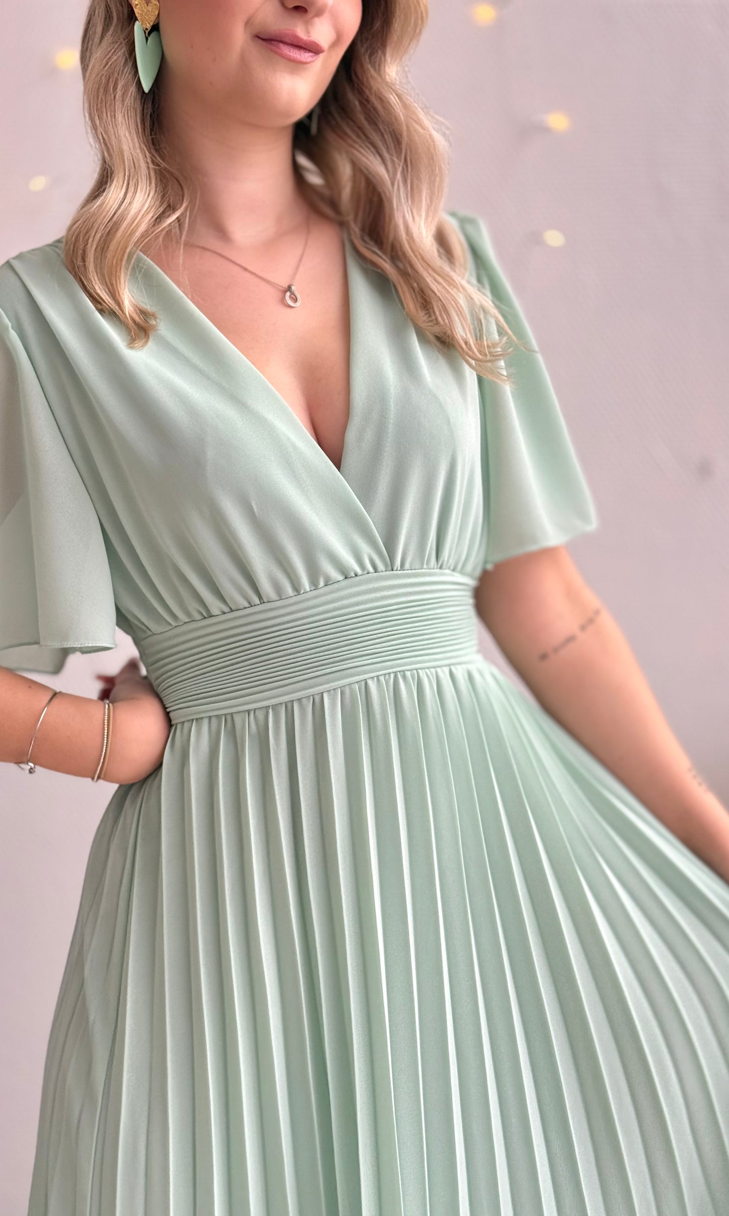 Robe longue LAIA vert eau 🇮🇹