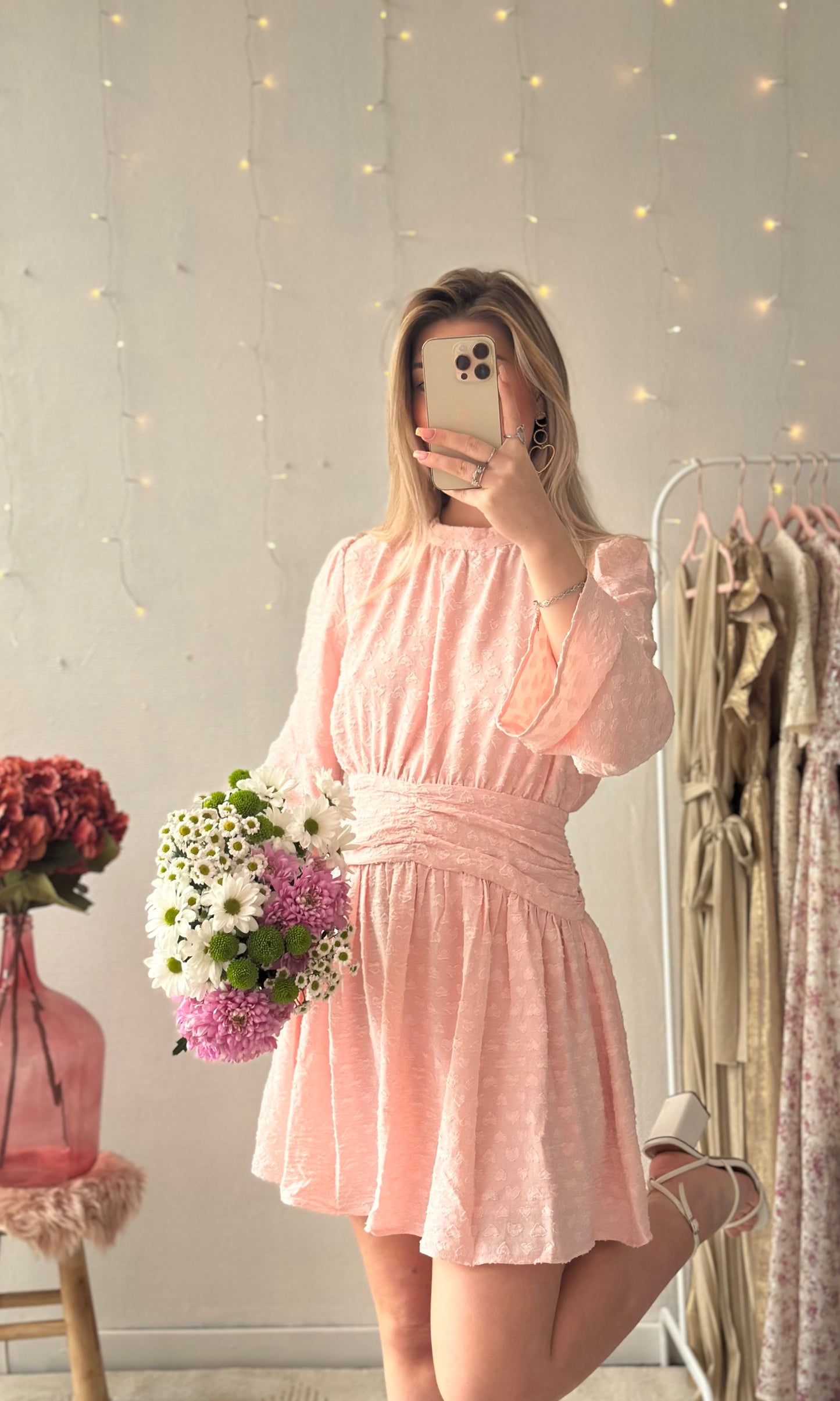 Robe rose coeurs GARANCE