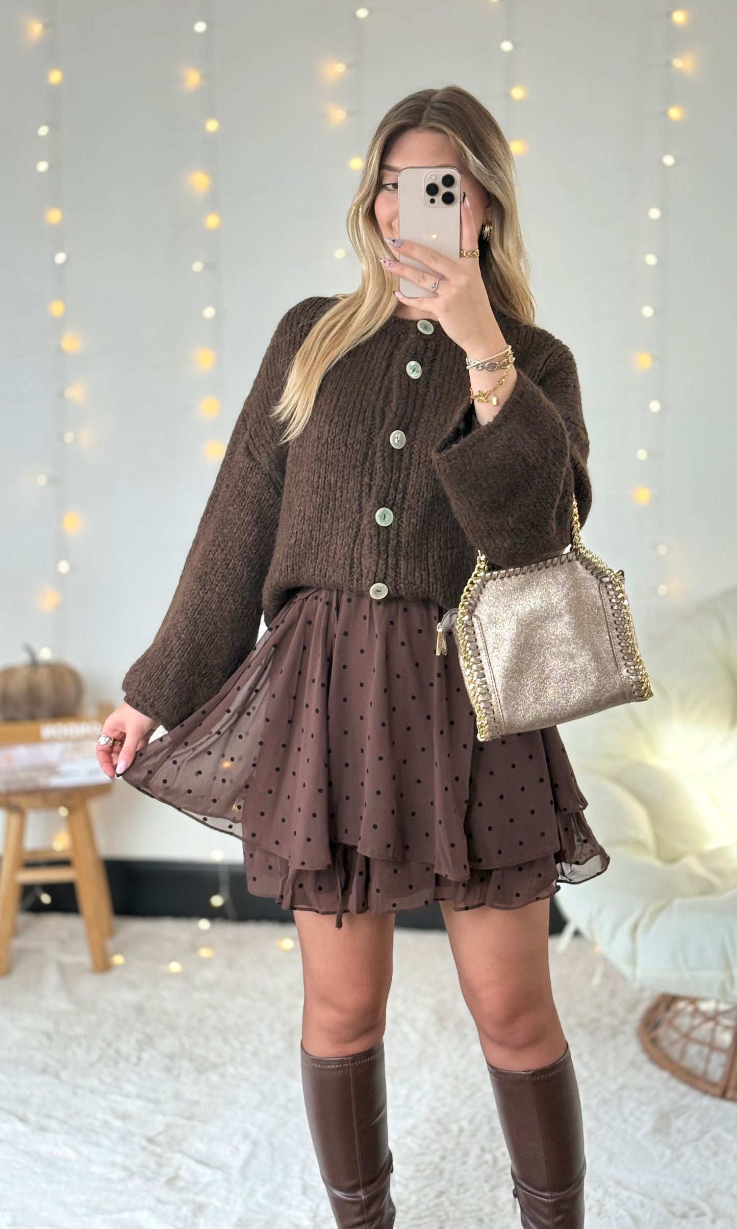 Robe chocolat à pois MÉLY