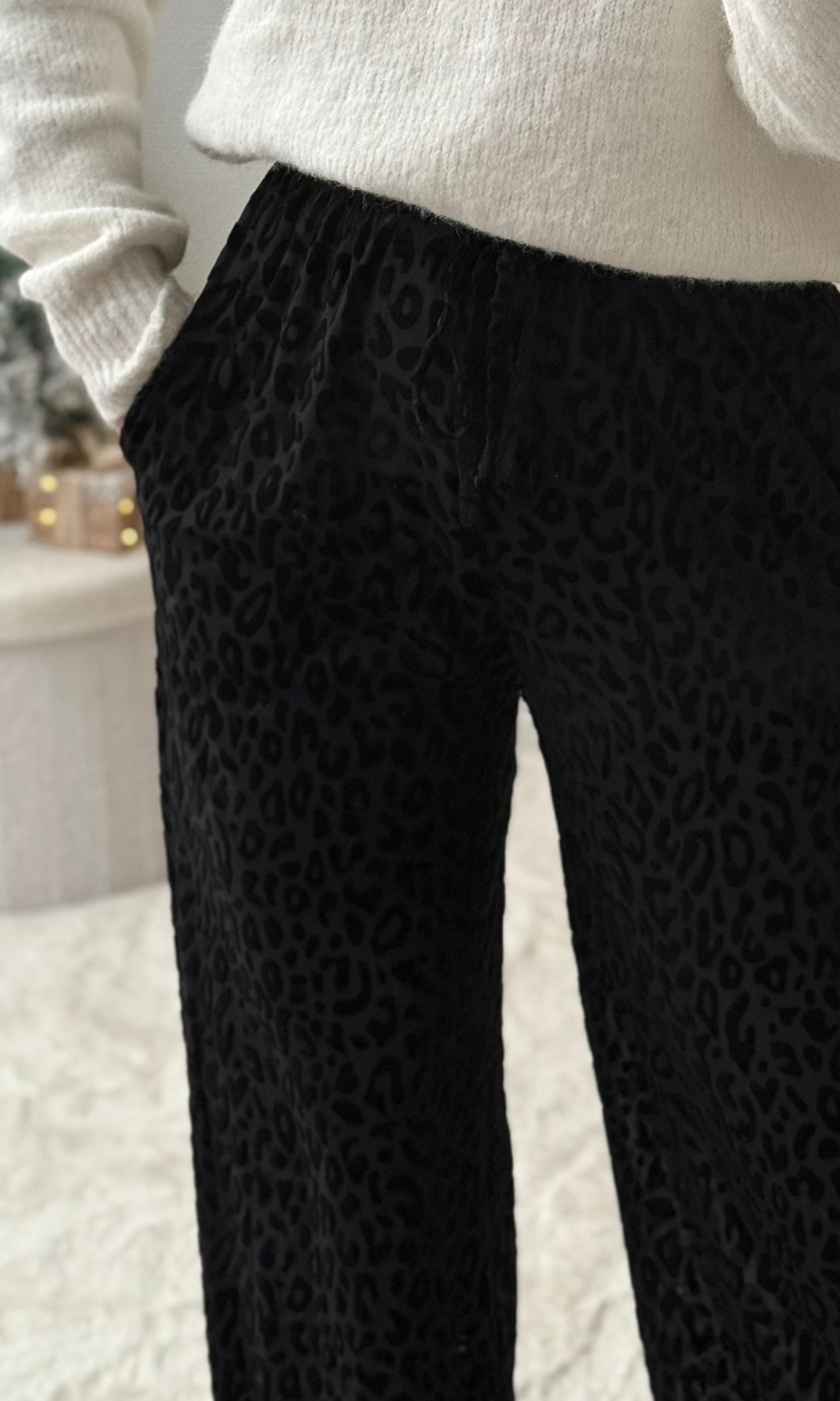 Pantalon noir en velours VELVET