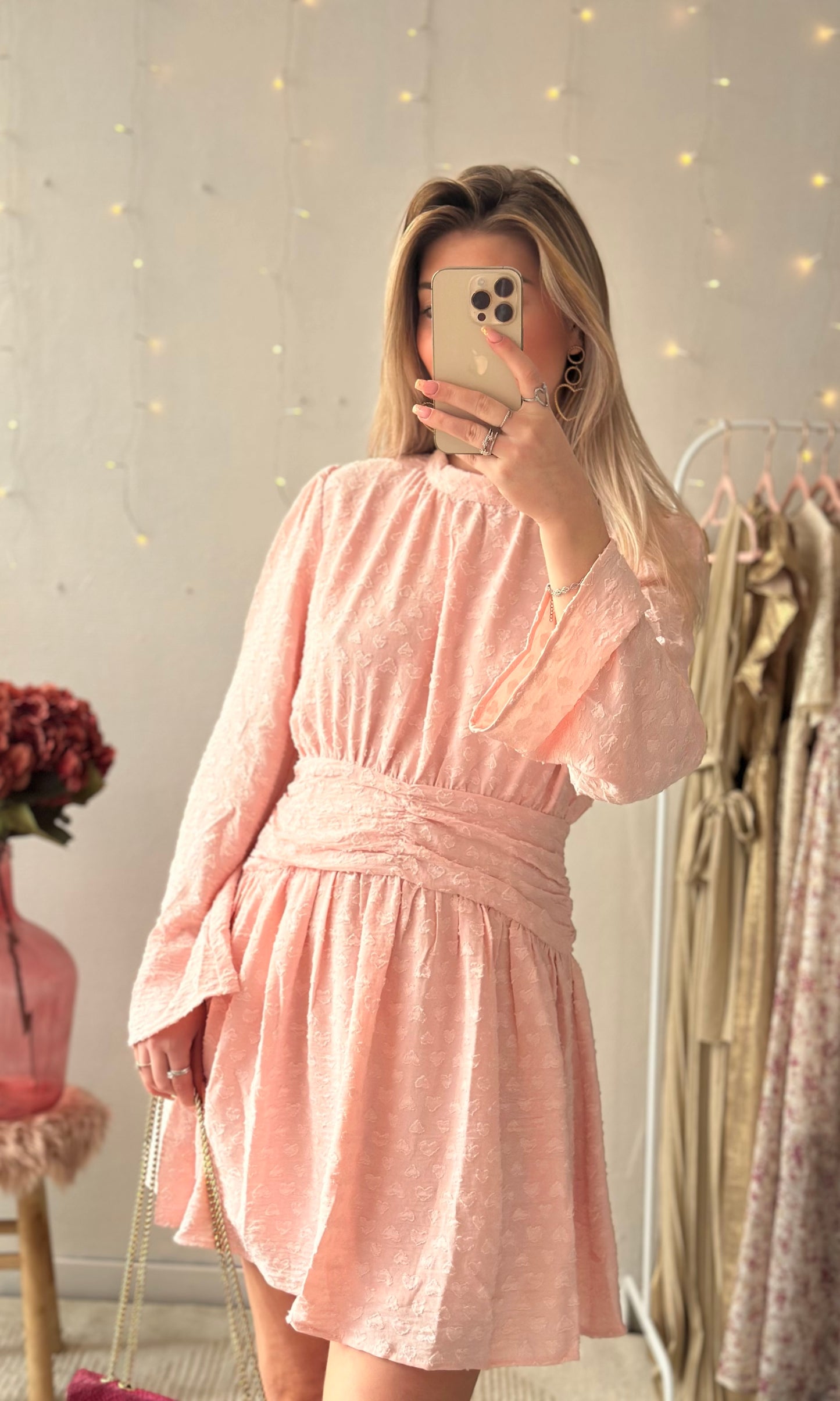 Robe rose coeurs GARANCE