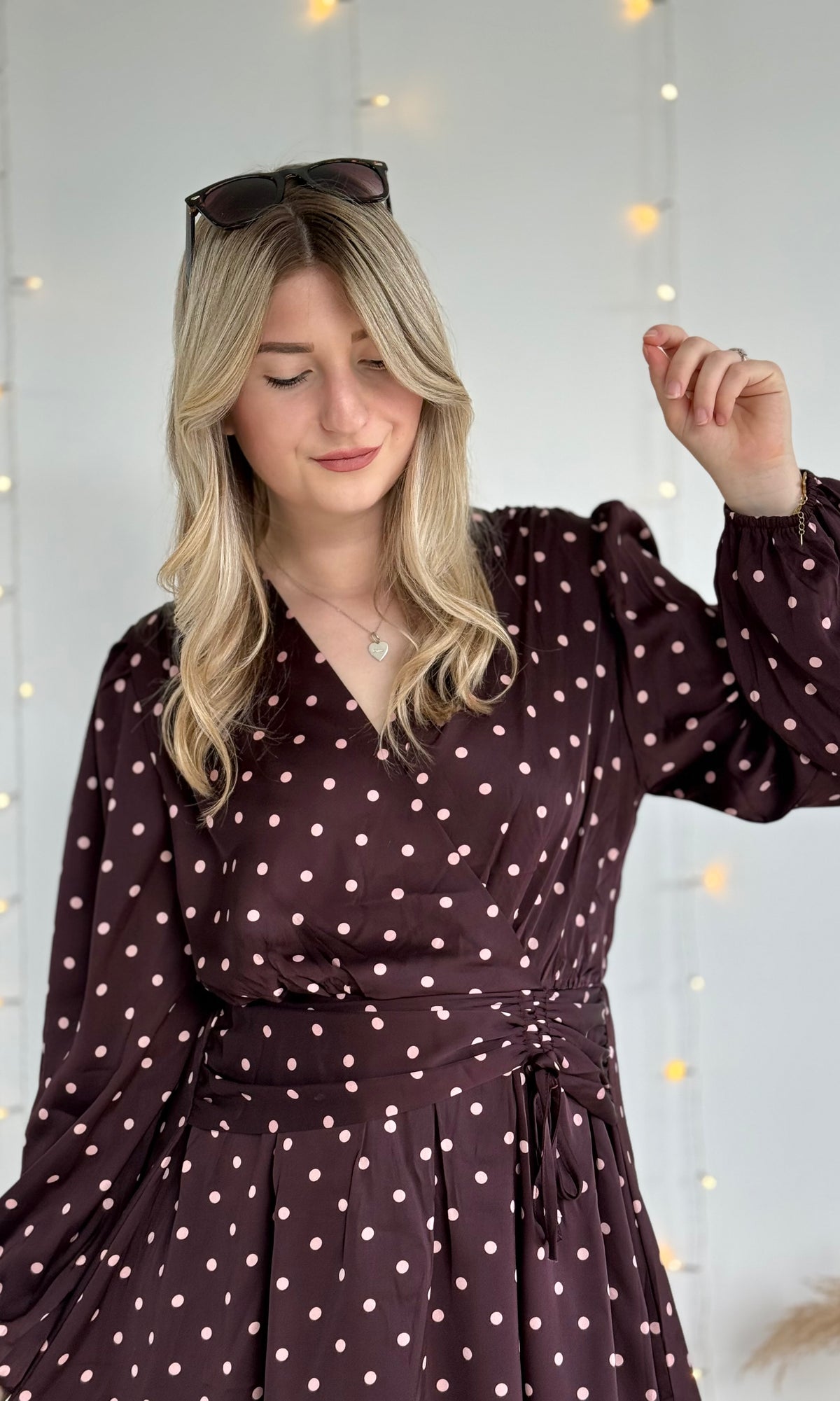 Robe satinée à pois NICOLE