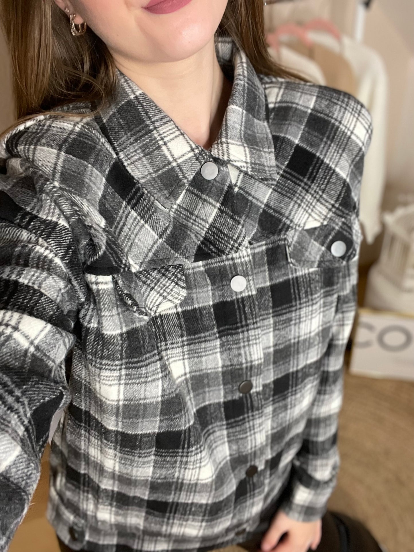 Veste à carreaux et épaulettes HANNA