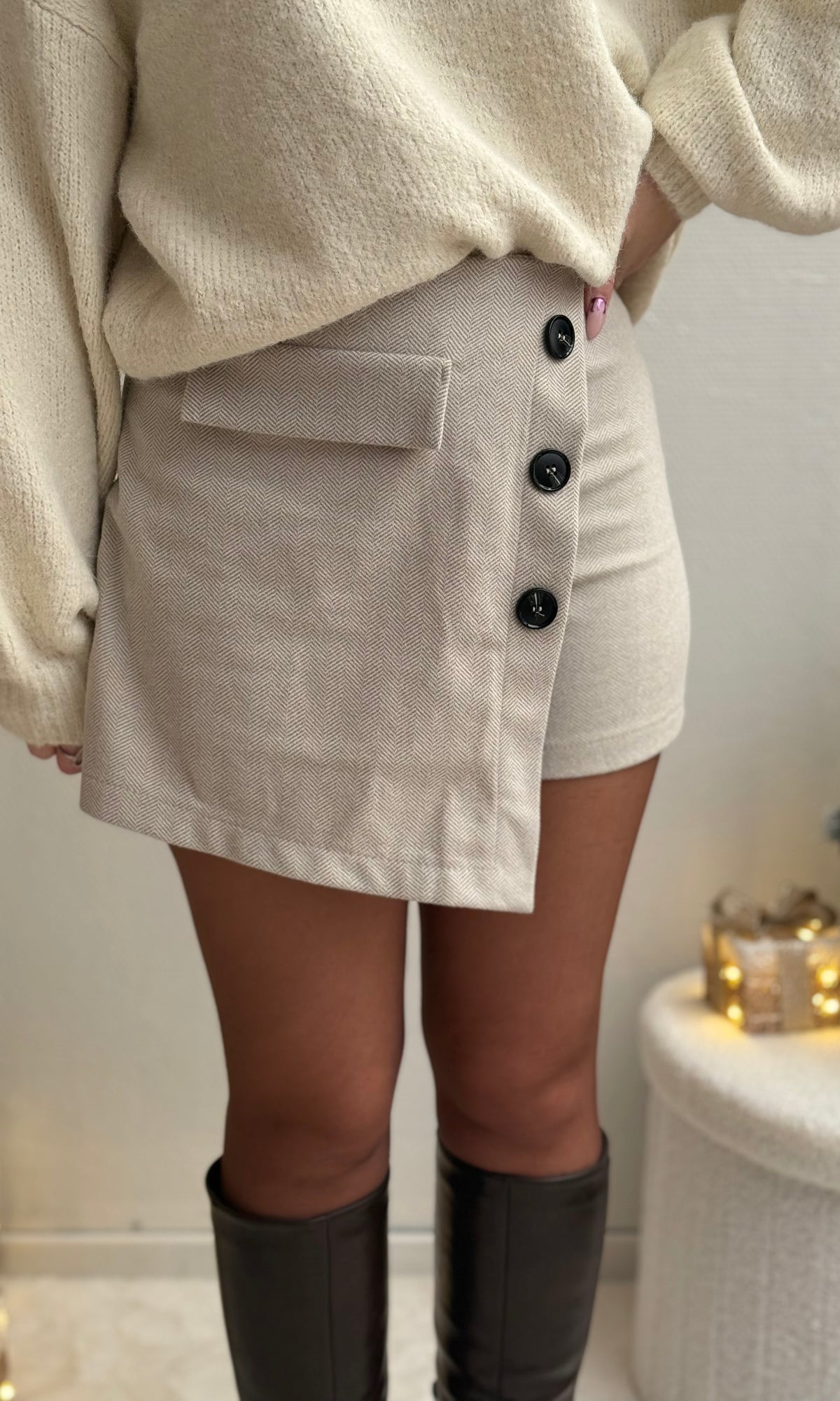 Jupe short ivoire COLLEEN