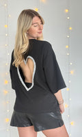 T-shirt à cœur en strass SHINE