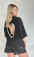 T-shirt à cœur en strass SHINE