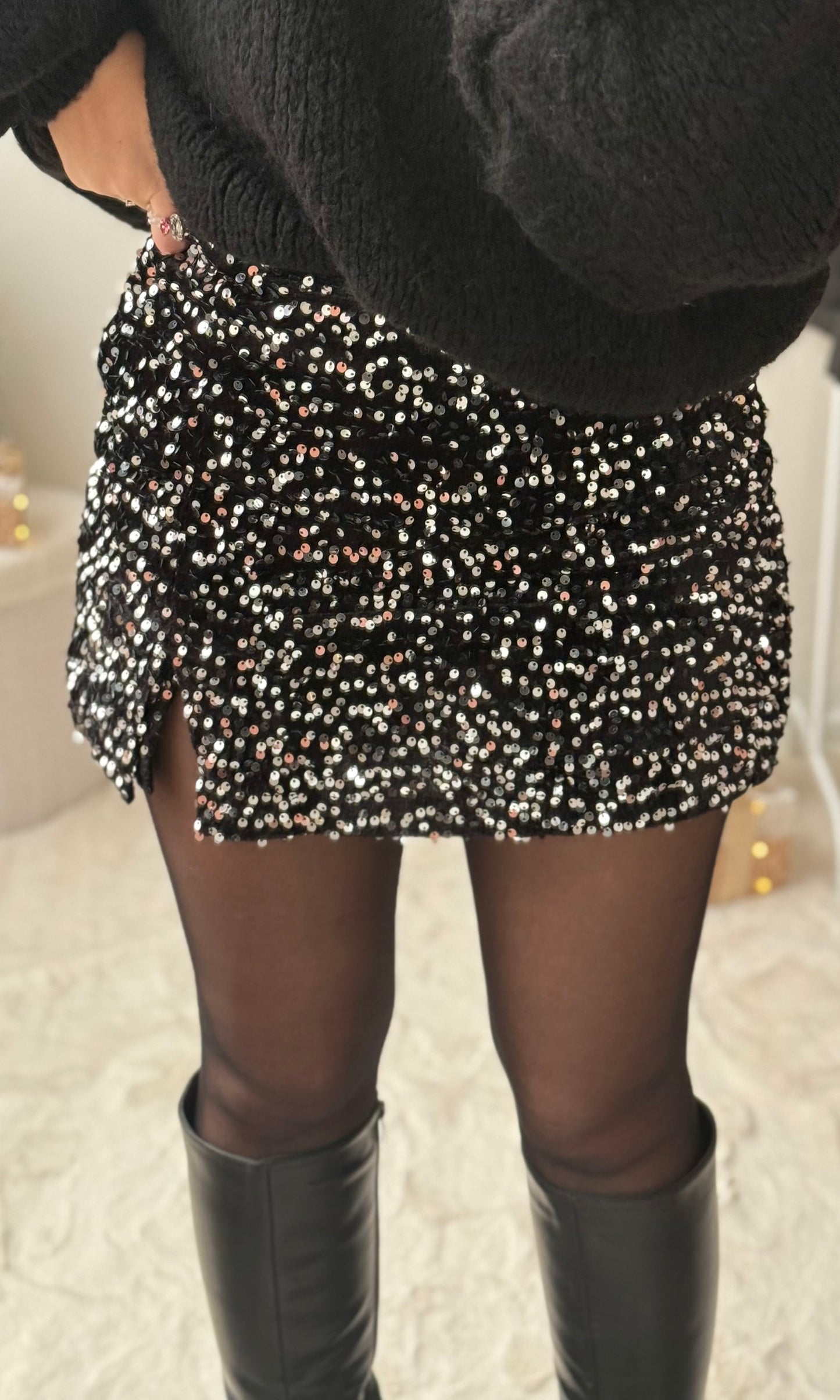 Jupe short HOLLY (noire, argentée ou dorée)