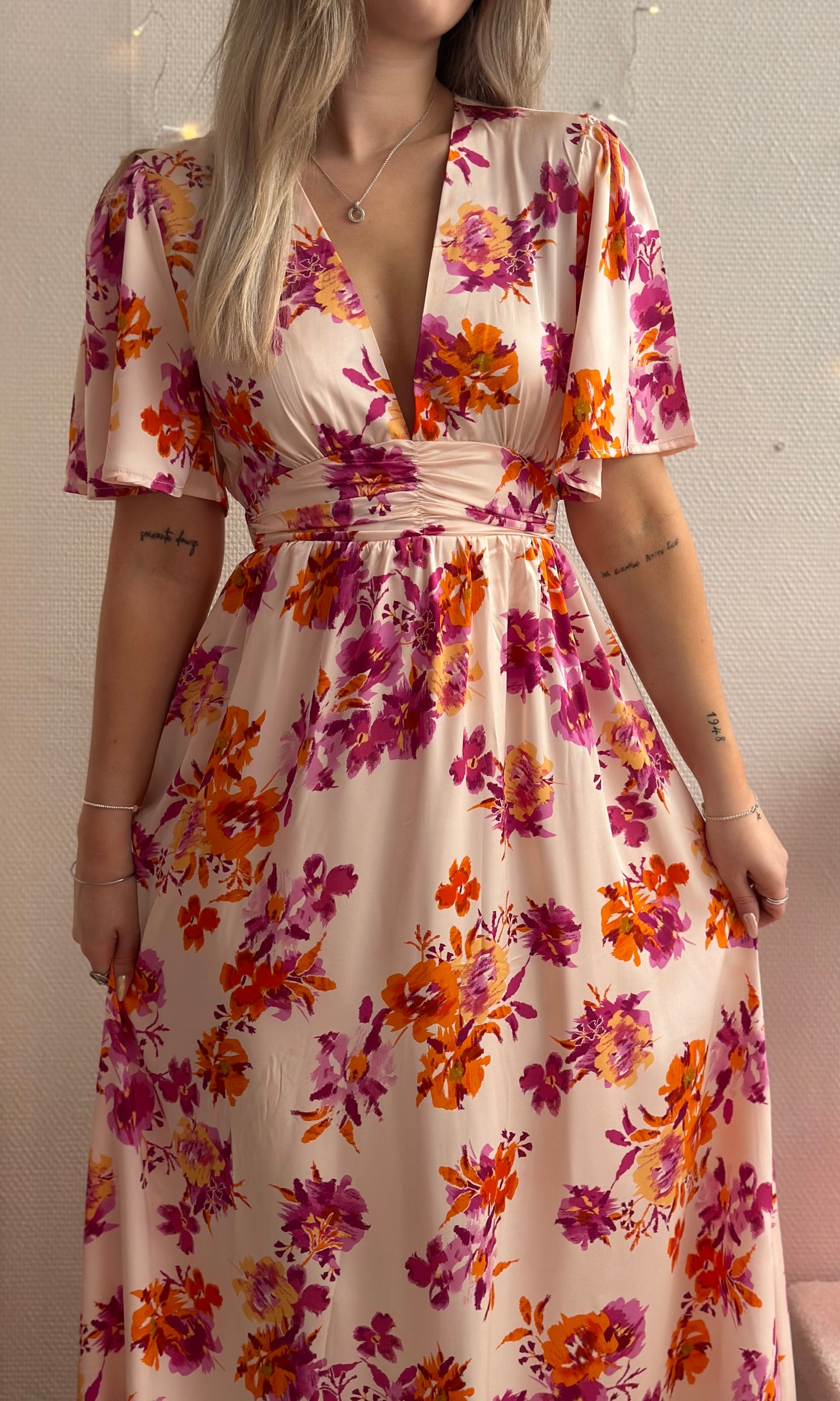 Robe satinée dos nu MIRA