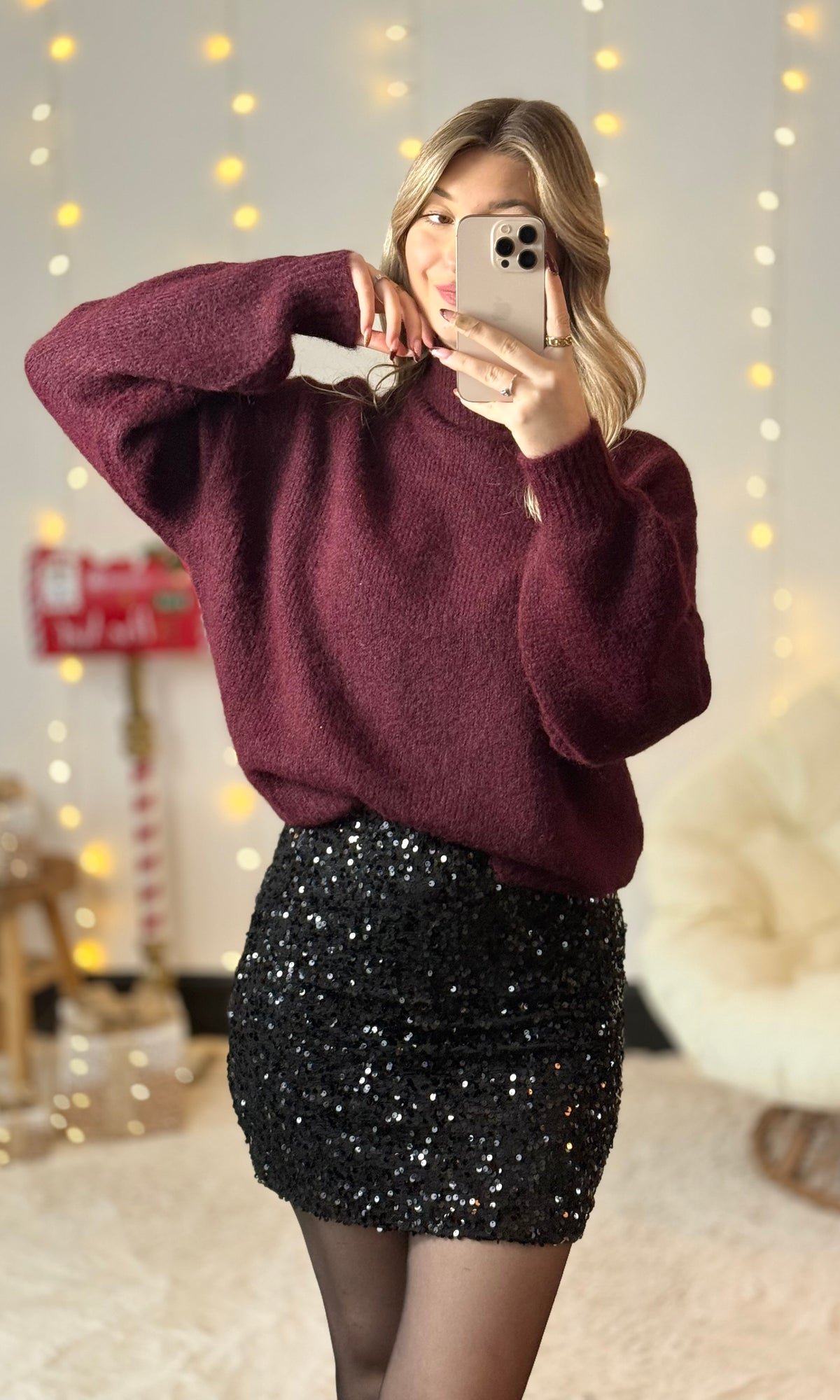 Jupe noire à sequins PUMPKIN