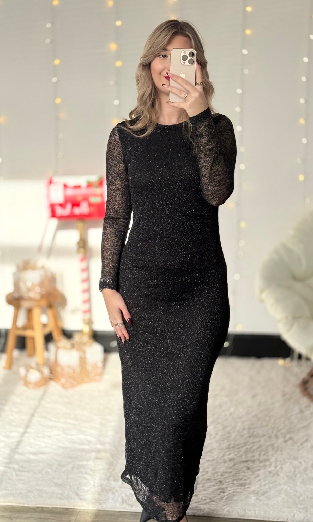 Robe longue pailletée WINE