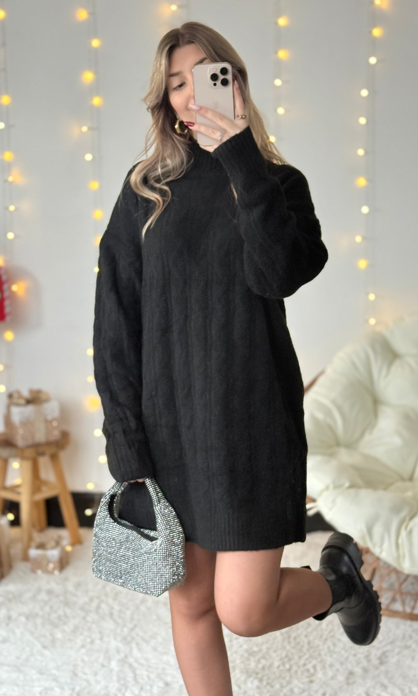 Robe pull noire LAPLAND