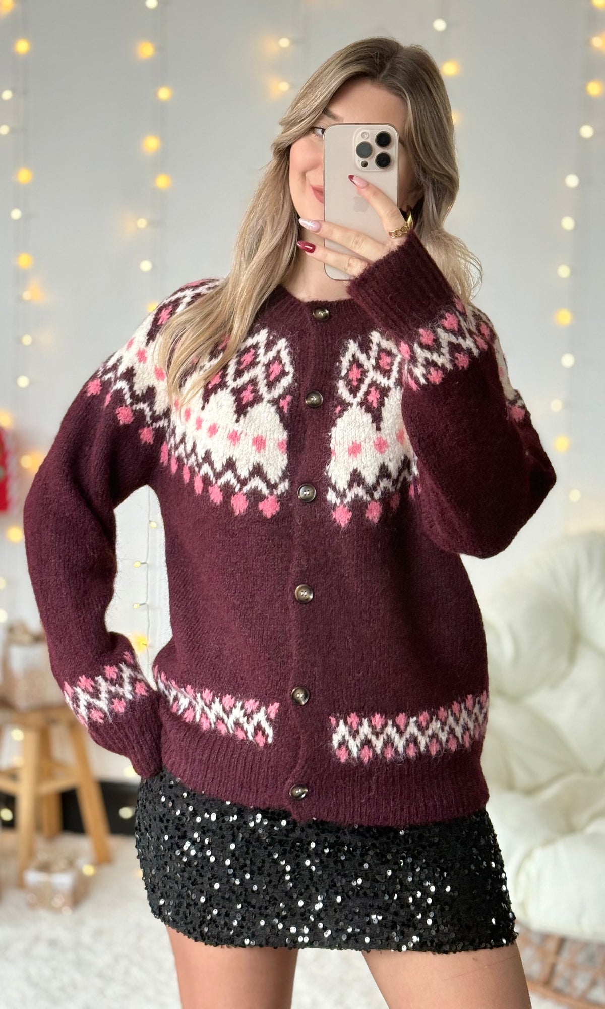 Pull de Noël BURGUNDY