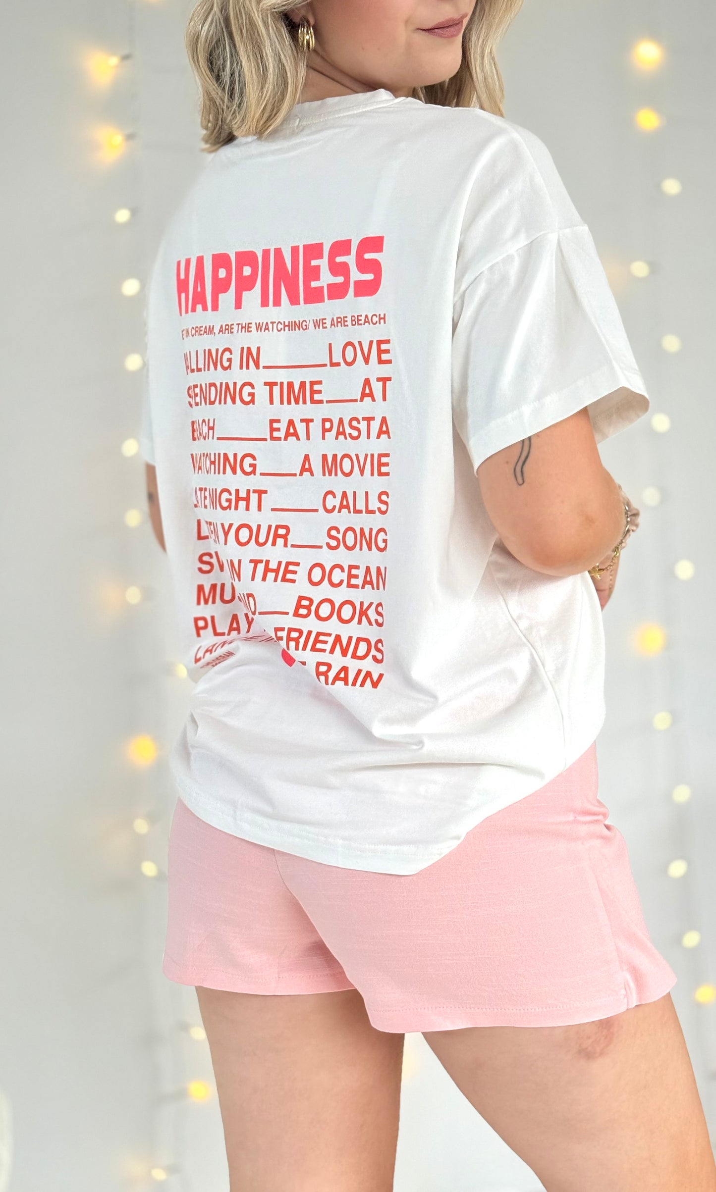 Tshirt blanc HAPPINESS