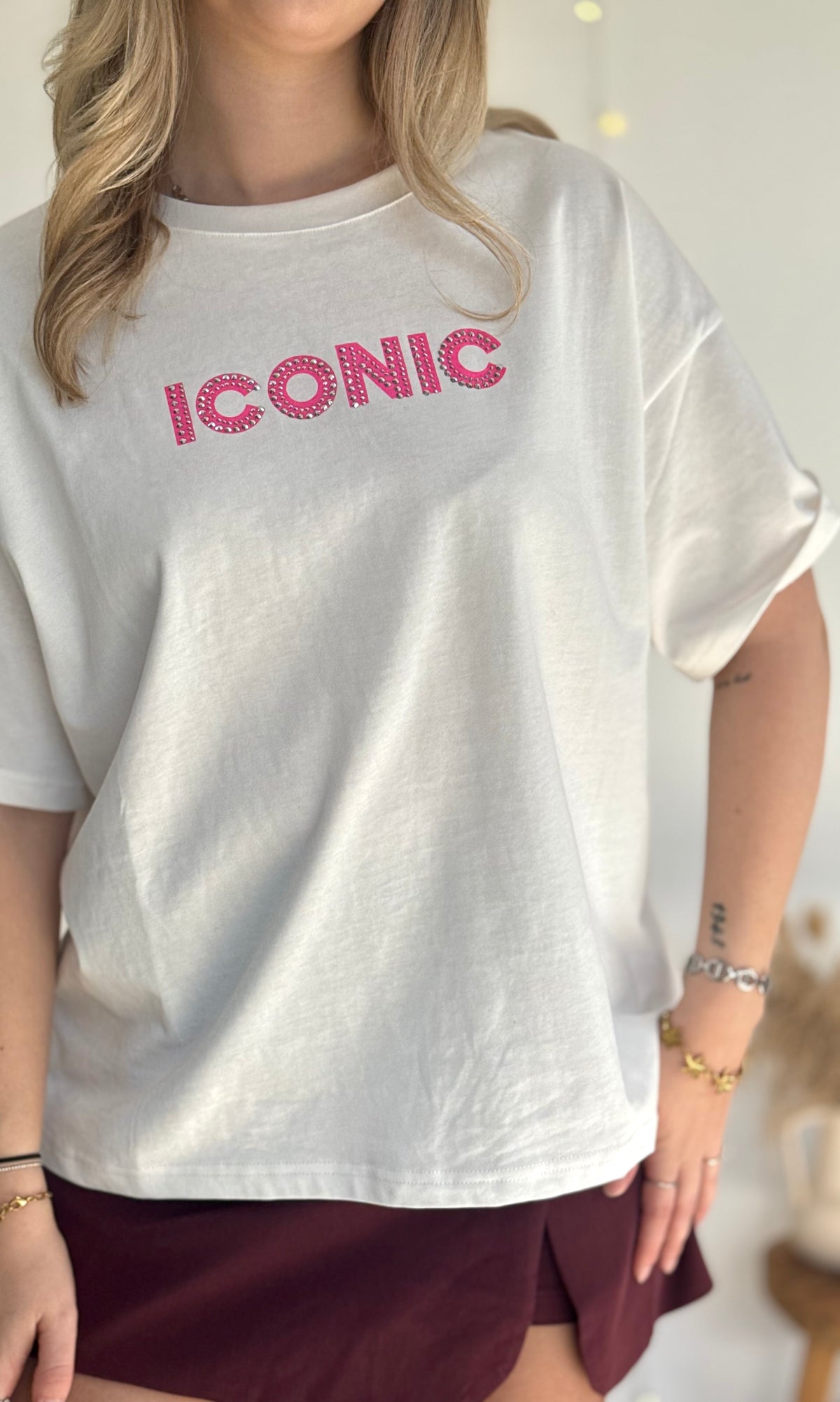 T-shirt à strass ICONIC