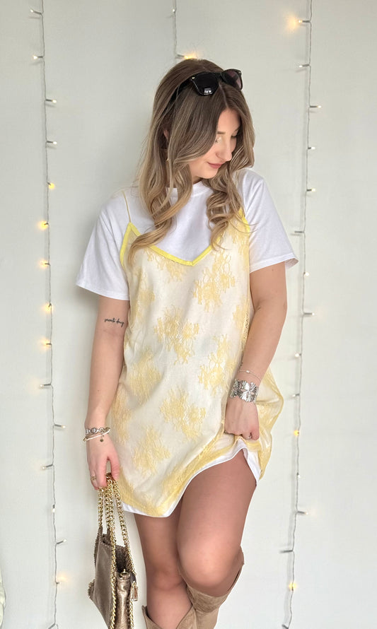 Robe t-shirt dentelle CALOR 🇮🇹